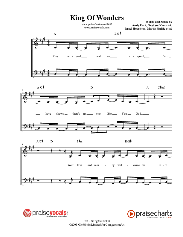 King Of Wonders Lead Sheet (PraiseVocals)