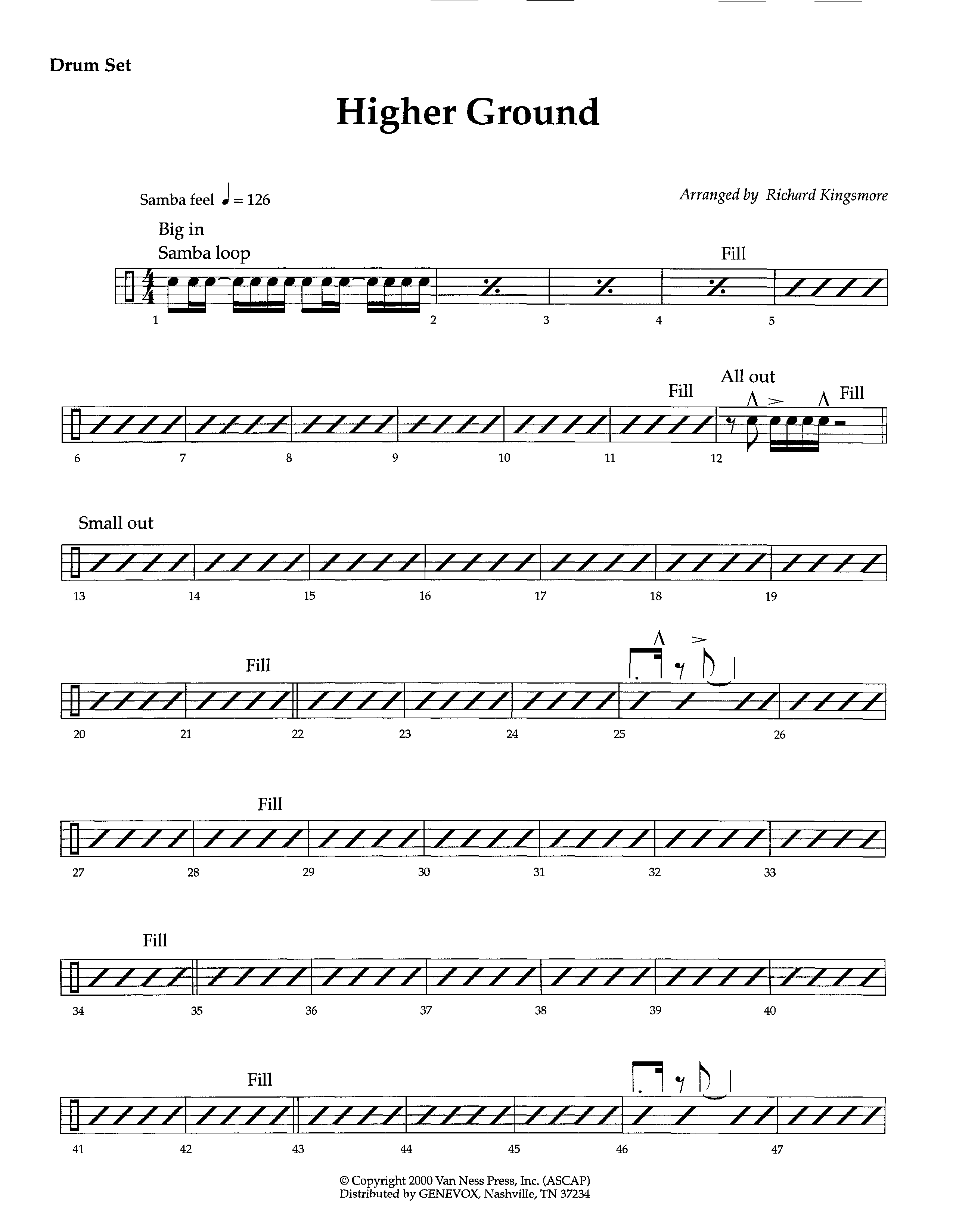 Higher Ground (Instrumental) Drum Set (Lifeway Worship / Arr. Richard Kingsmore)