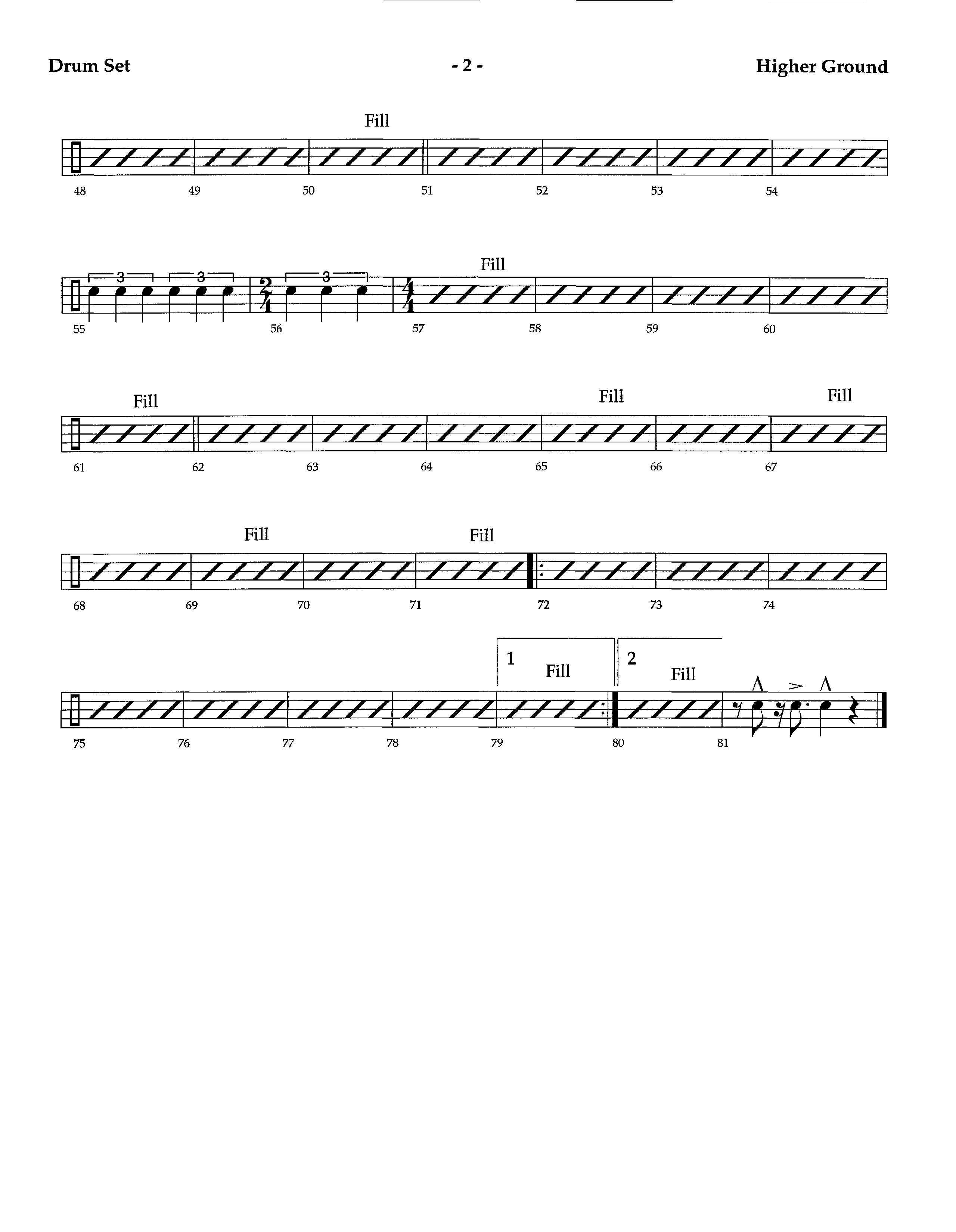 Higher Ground (Instrumental) Drum Set (Lifeway Worship / Arr. Richard Kingsmore)