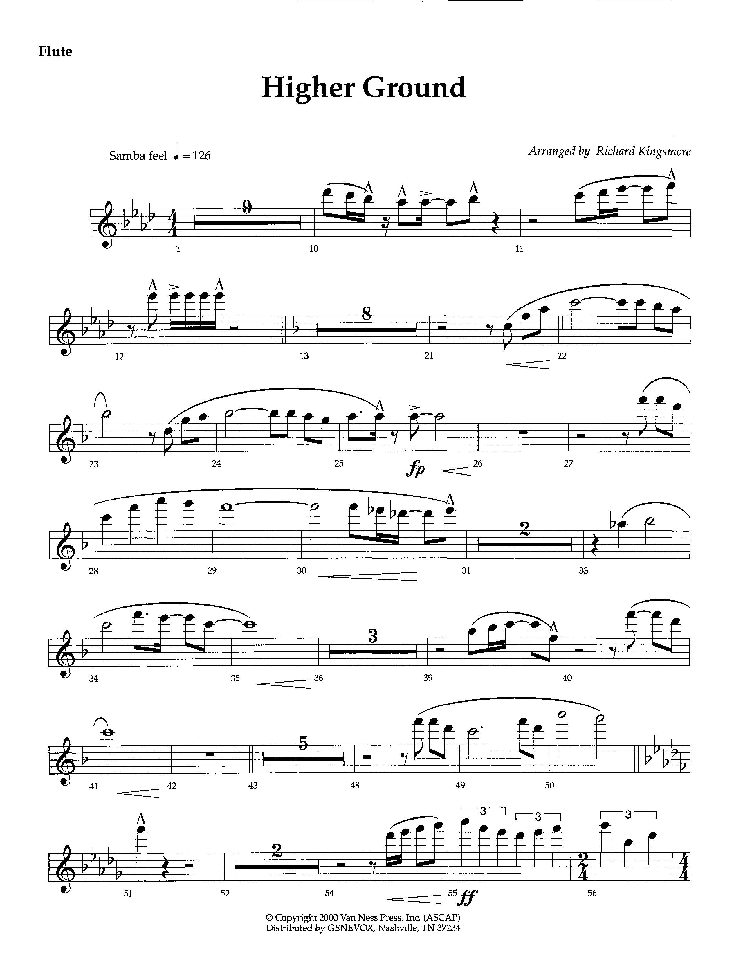 Higher Ground (Instrumental) Flute (Lifeway Worship / Arr. Richard Kingsmore)