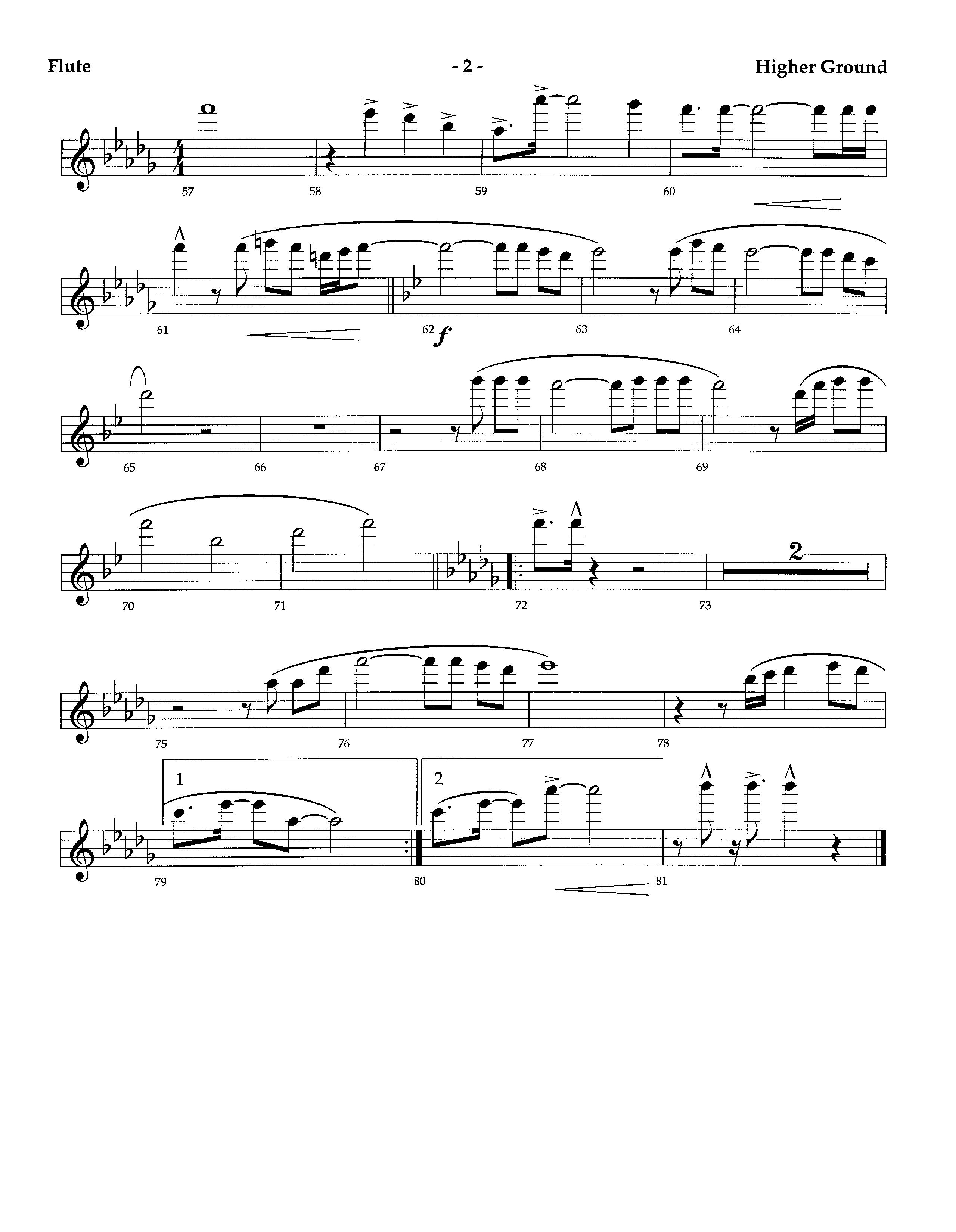 Higher Ground (Instrumental) Flute (Lifeway Worship / Arr. Richard Kingsmore)