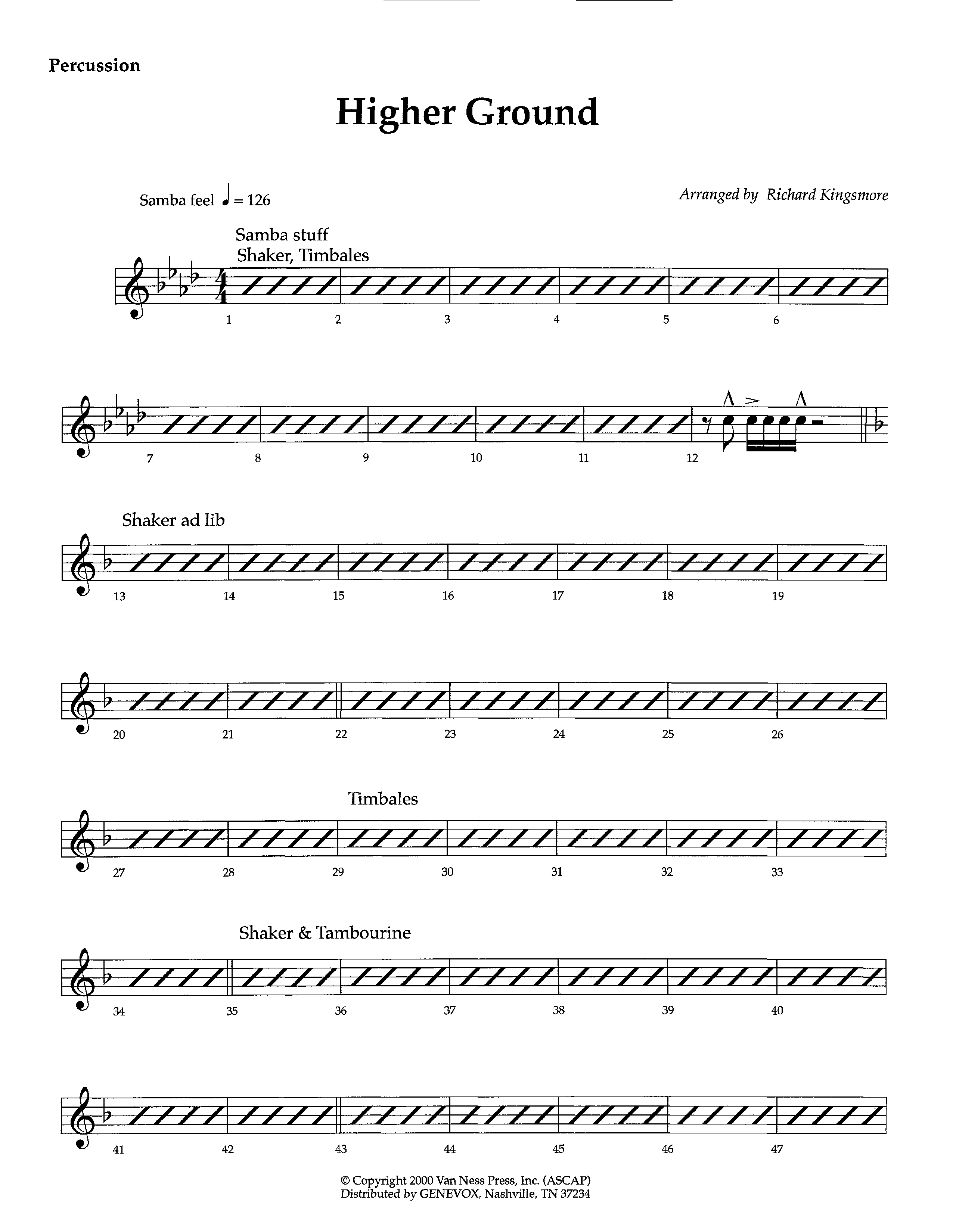 Higher Ground (Instrumental) Percussion (Lifeway Worship / Arr. Richard Kingsmore)