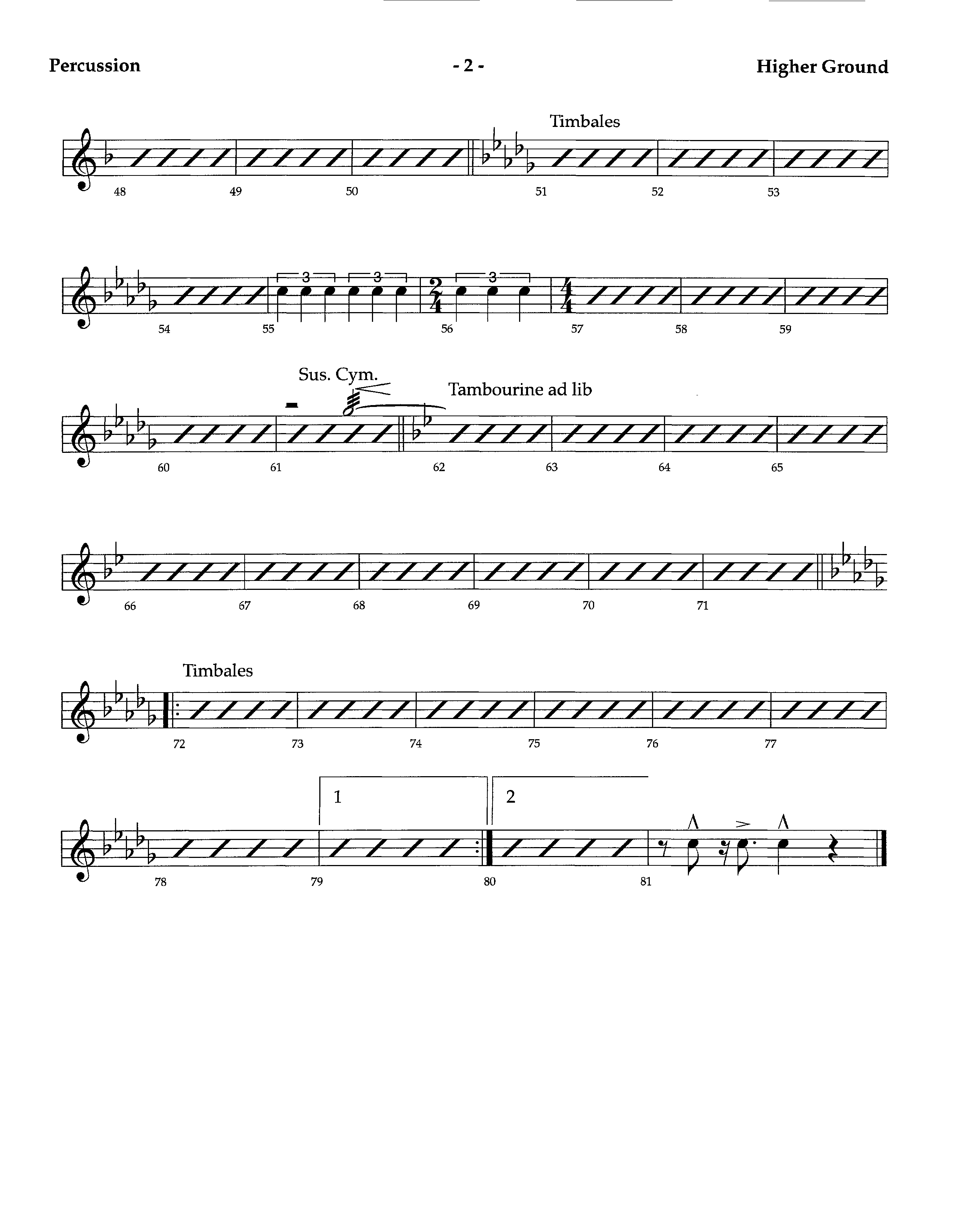 Higher Ground (Instrumental) Percussion (Lifeway Worship / Arr. Richard Kingsmore)