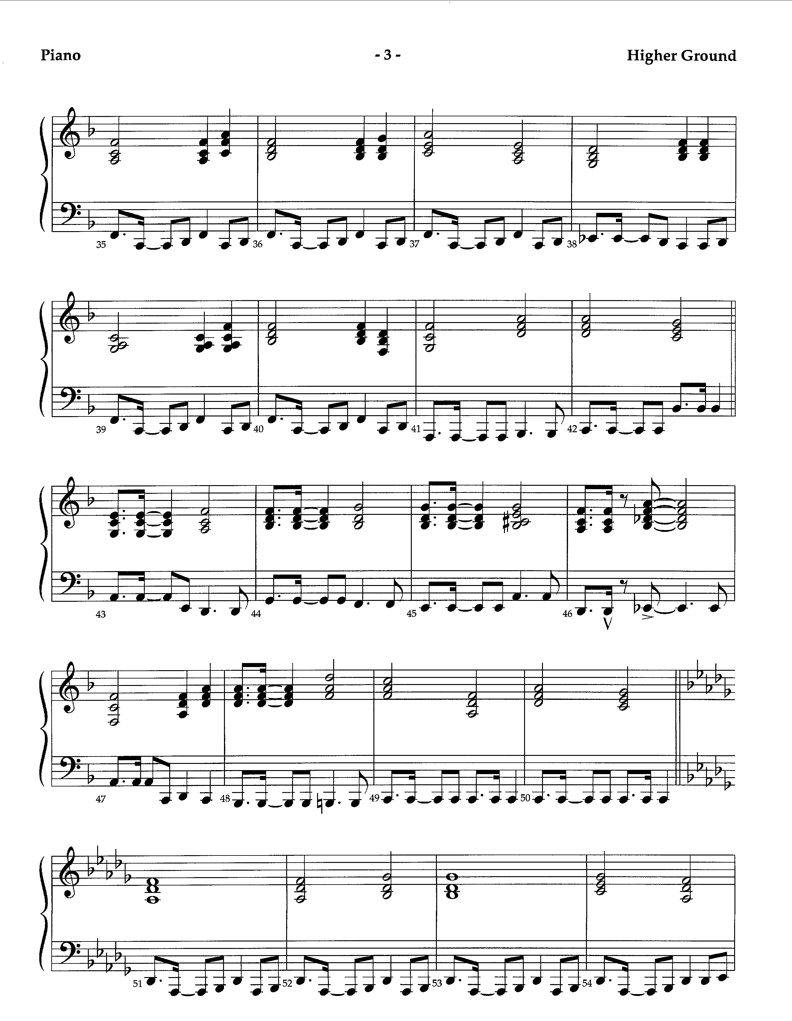 Higher Ground (Instrumental) Piano Sheet (Lifeway Worship / Arr. Richard Kingsmore)