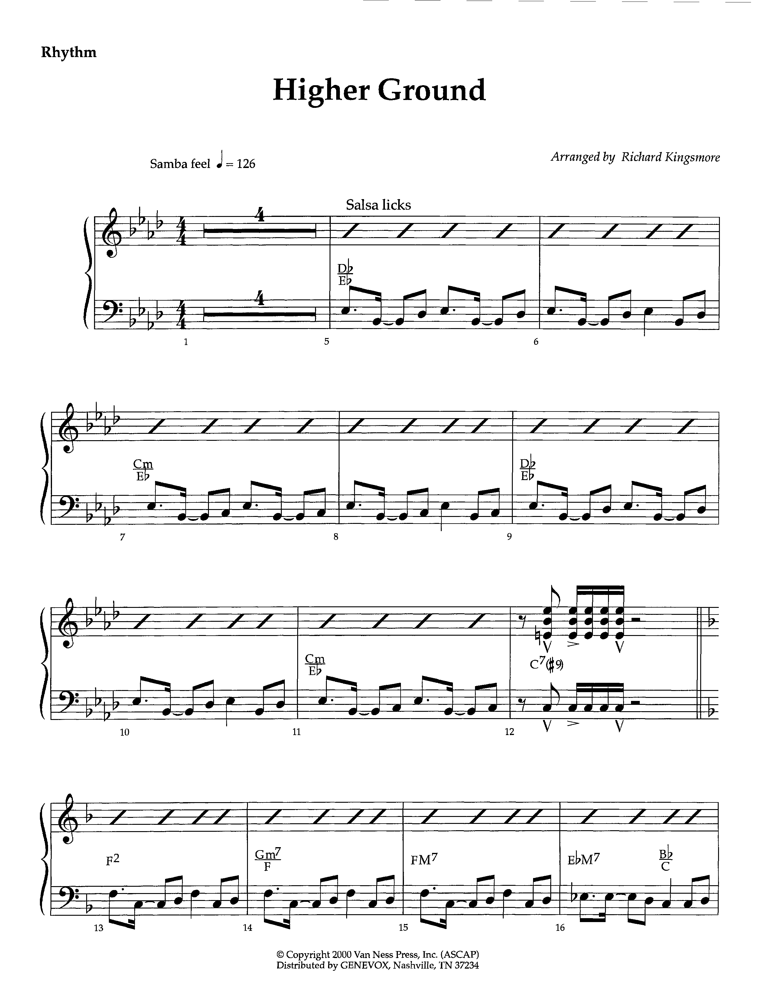 Higher Ground (Instrumental) Rhythm Chart (Lifeway Worship / Arr. Richard Kingsmore)