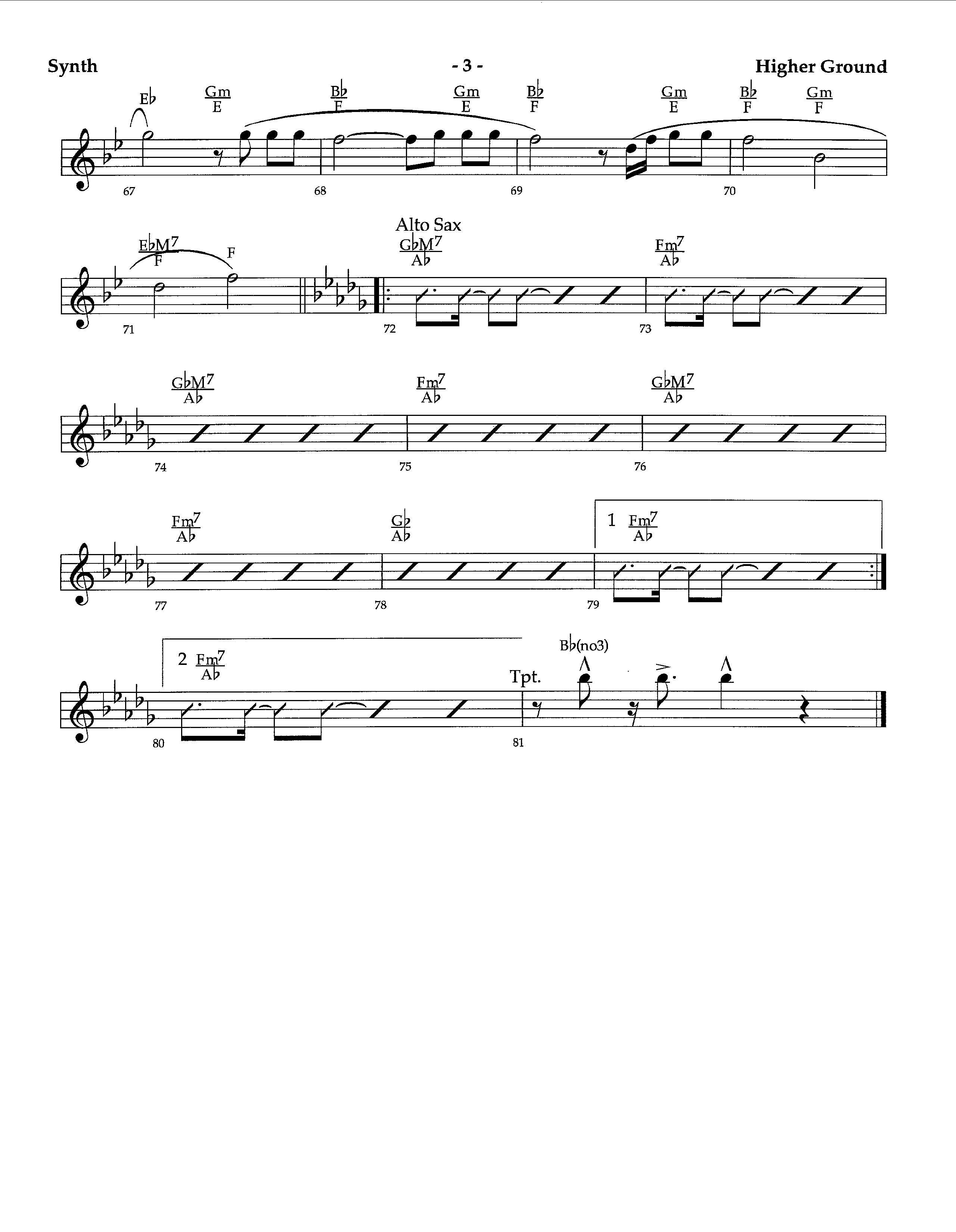 Higher Ground (Instrumental) Synth (Lifeway Worship / Arr. Richard Kingsmore)