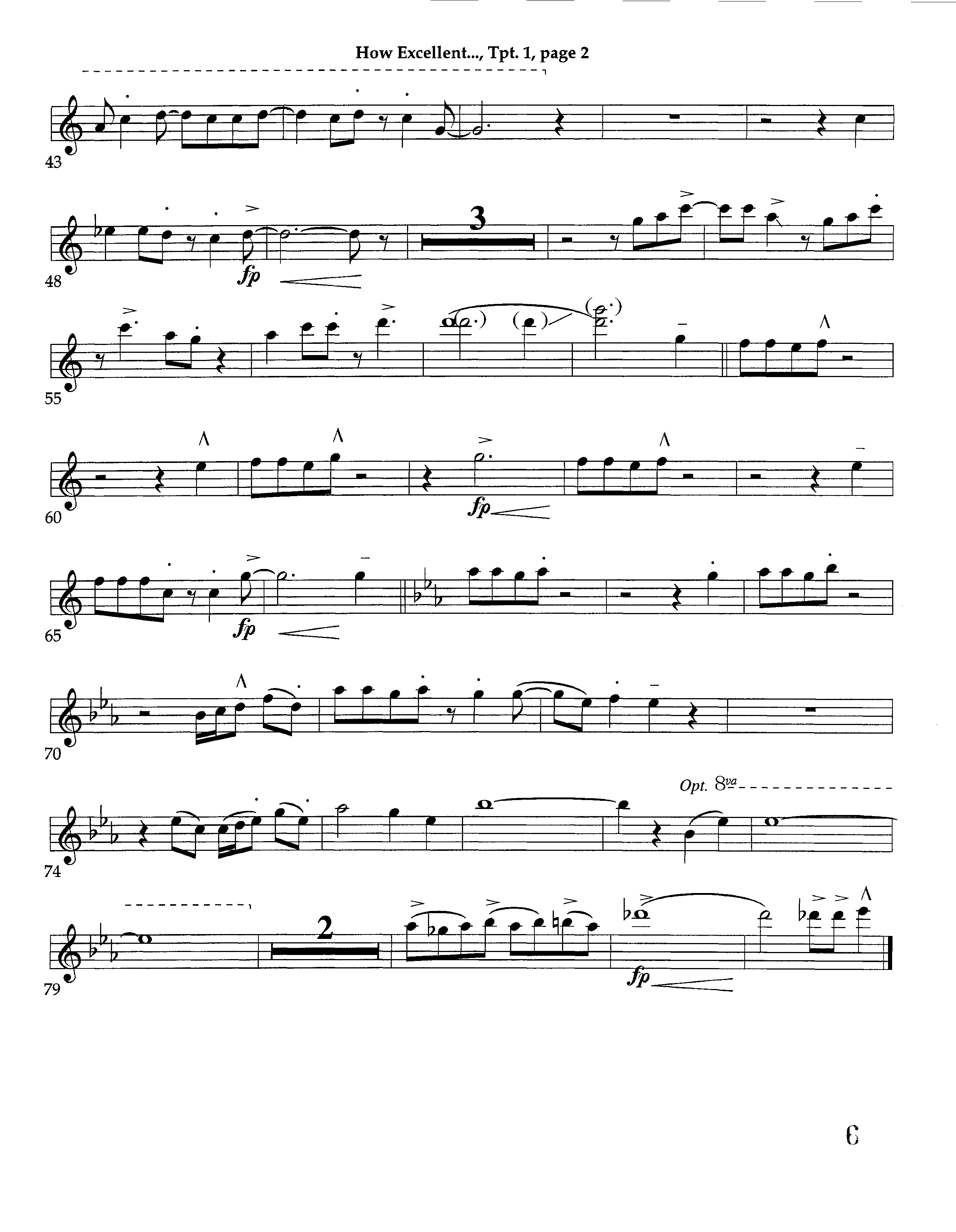 How Excellent Is Thy Name (Instrumental) Trumpet 1 (Lifeway Worship / Arr. Richard Kingsmore)