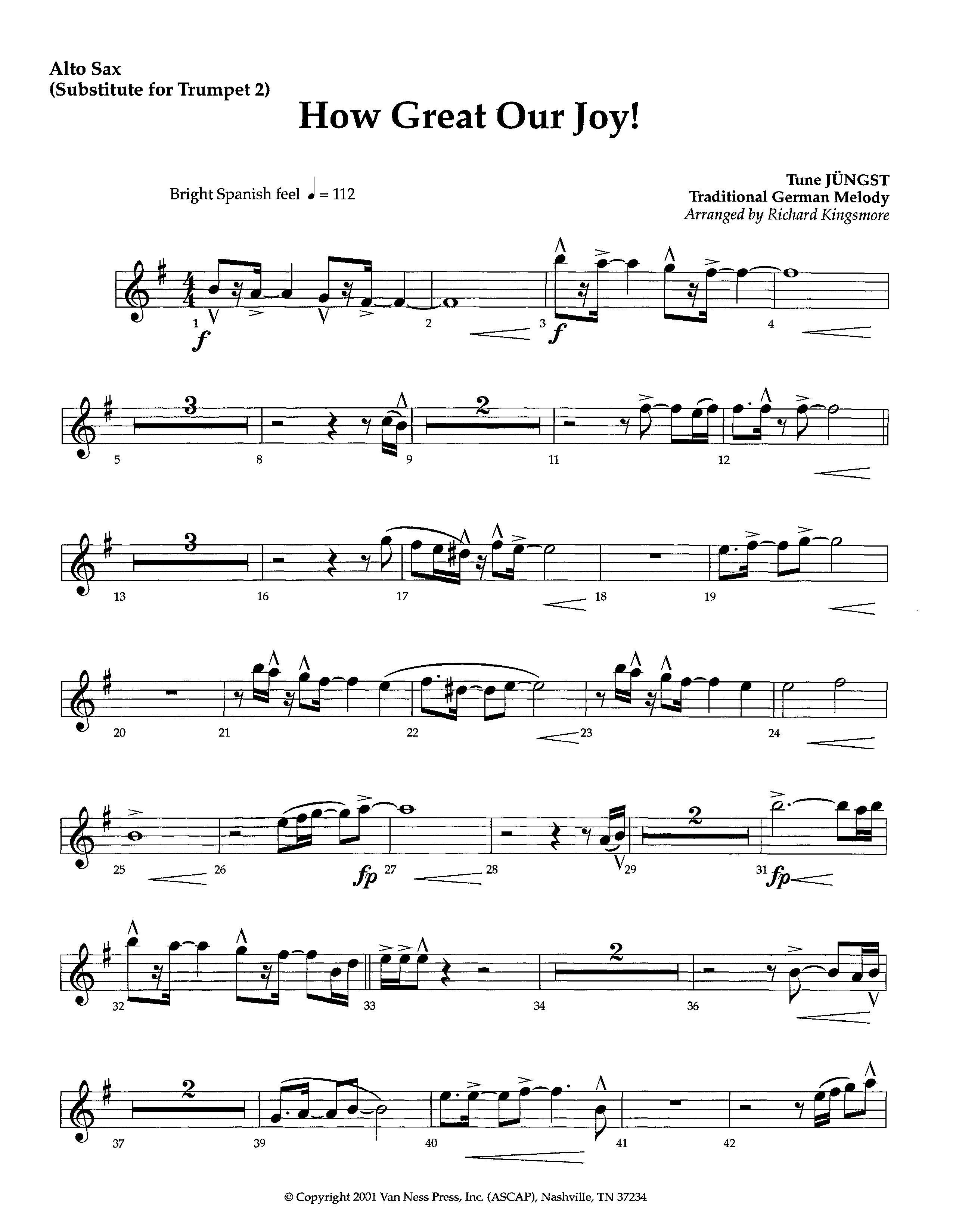 How Great Our Joy (Instrumental) Alto Sax (Lifeway Worship / Arr. Richard Kingsmore)