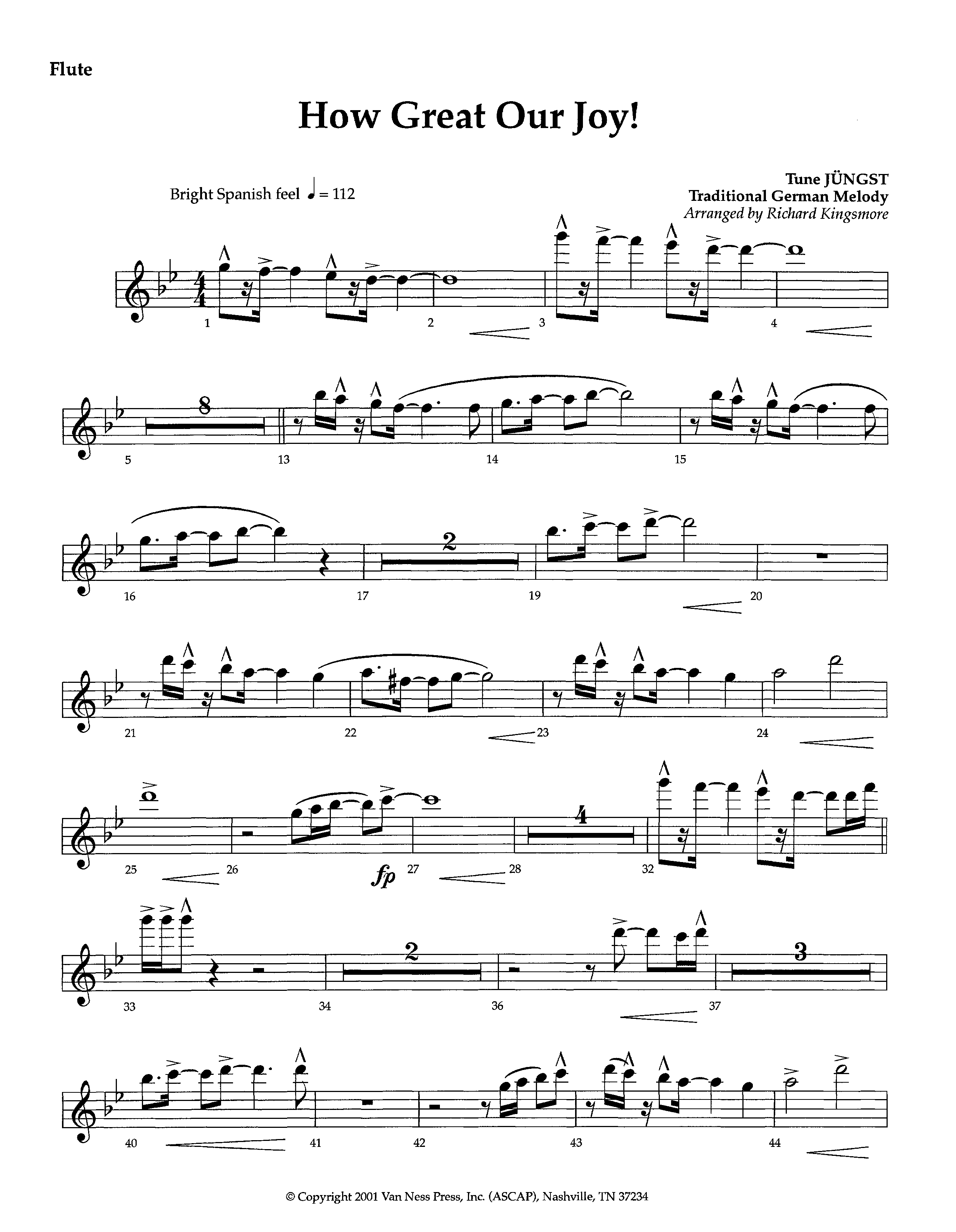 How Great Our Joy (Instrumental) Flute (Lifeway Worship / Arr. Richard Kingsmore)