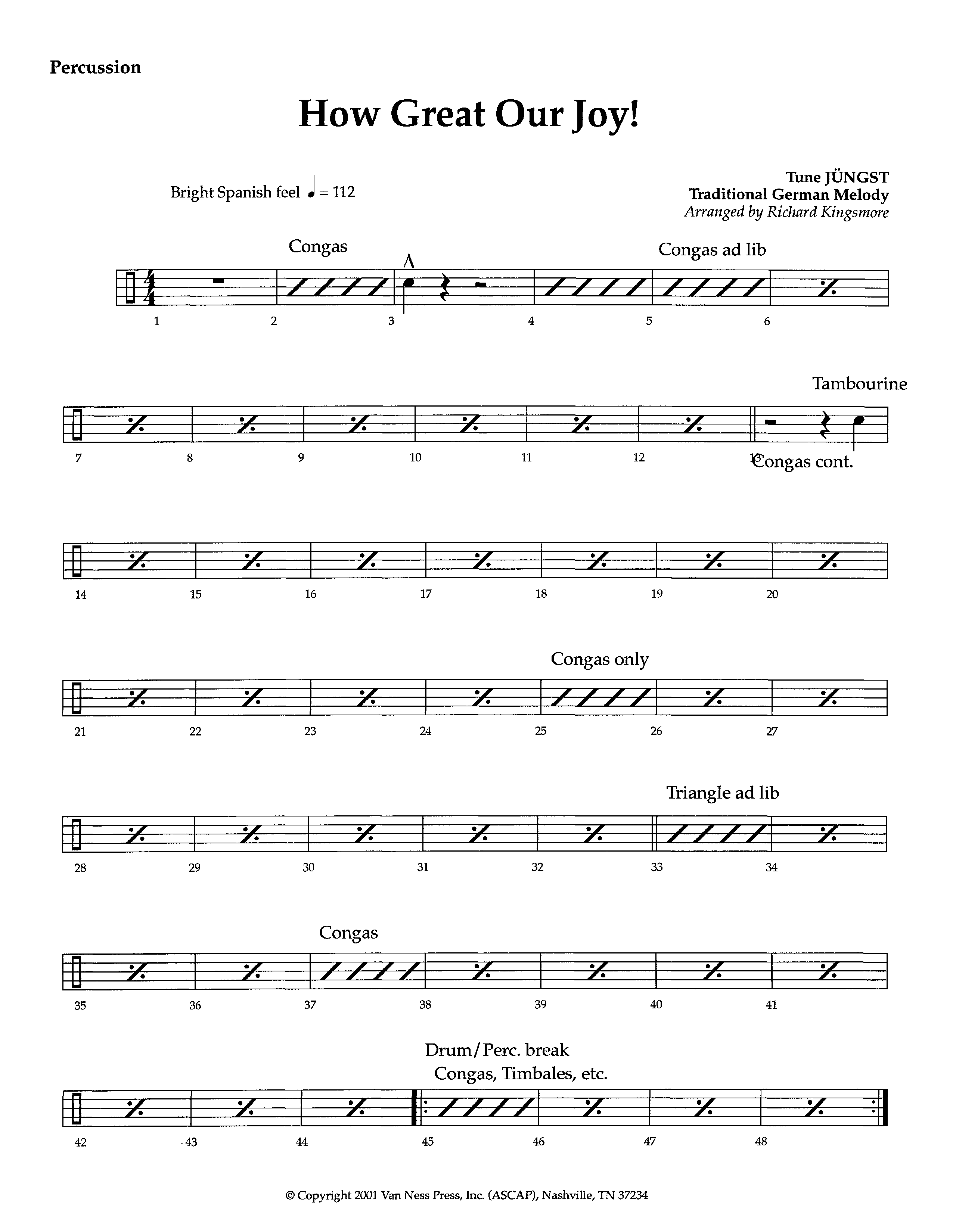 How Great Our Joy (Instrumental) Percussion (Lifeway Worship / Arr. Richard Kingsmore)