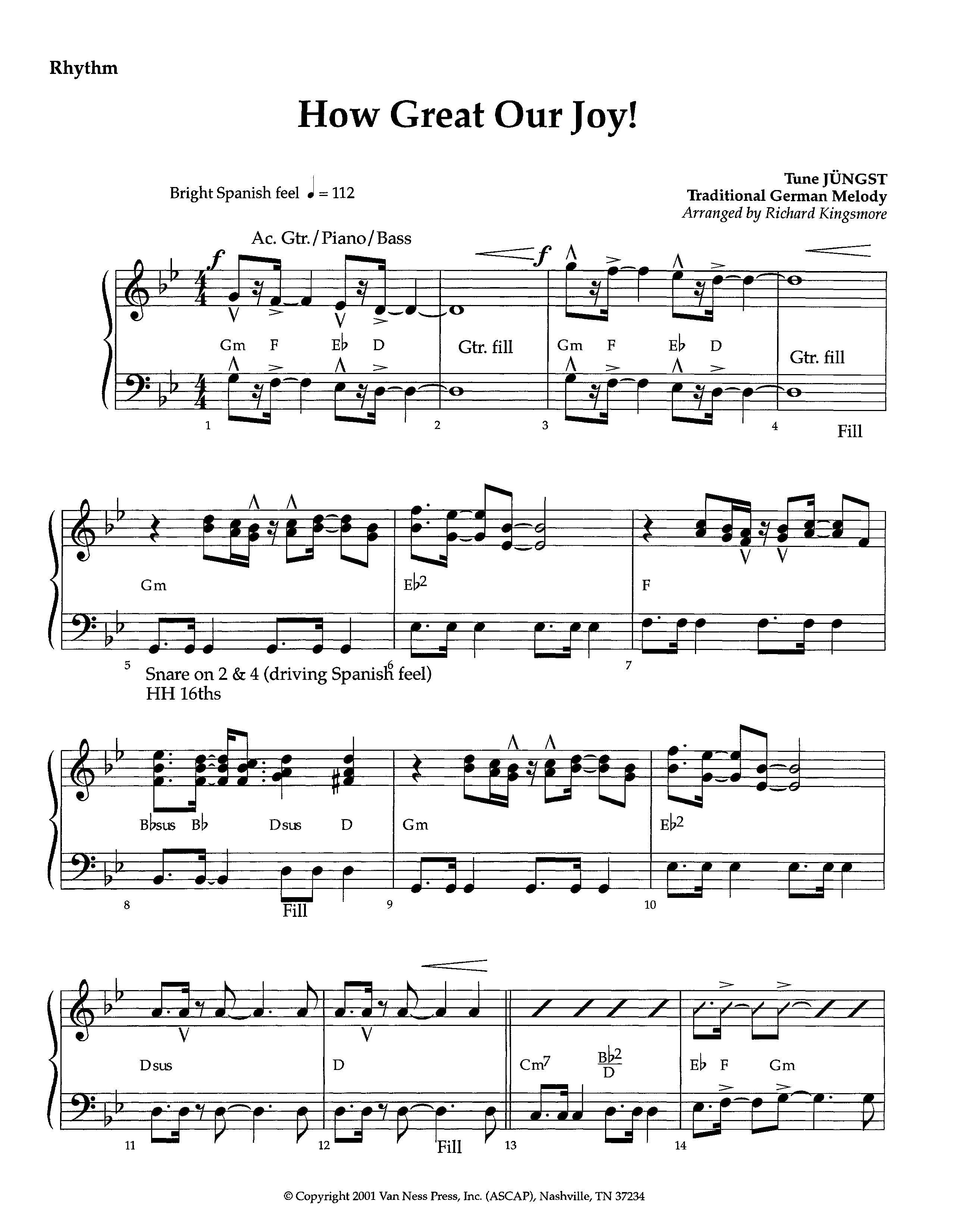 How Great Our Joy (Instrumental) Rhythm Chart (Lifeway Worship / Arr. Richard Kingsmore)