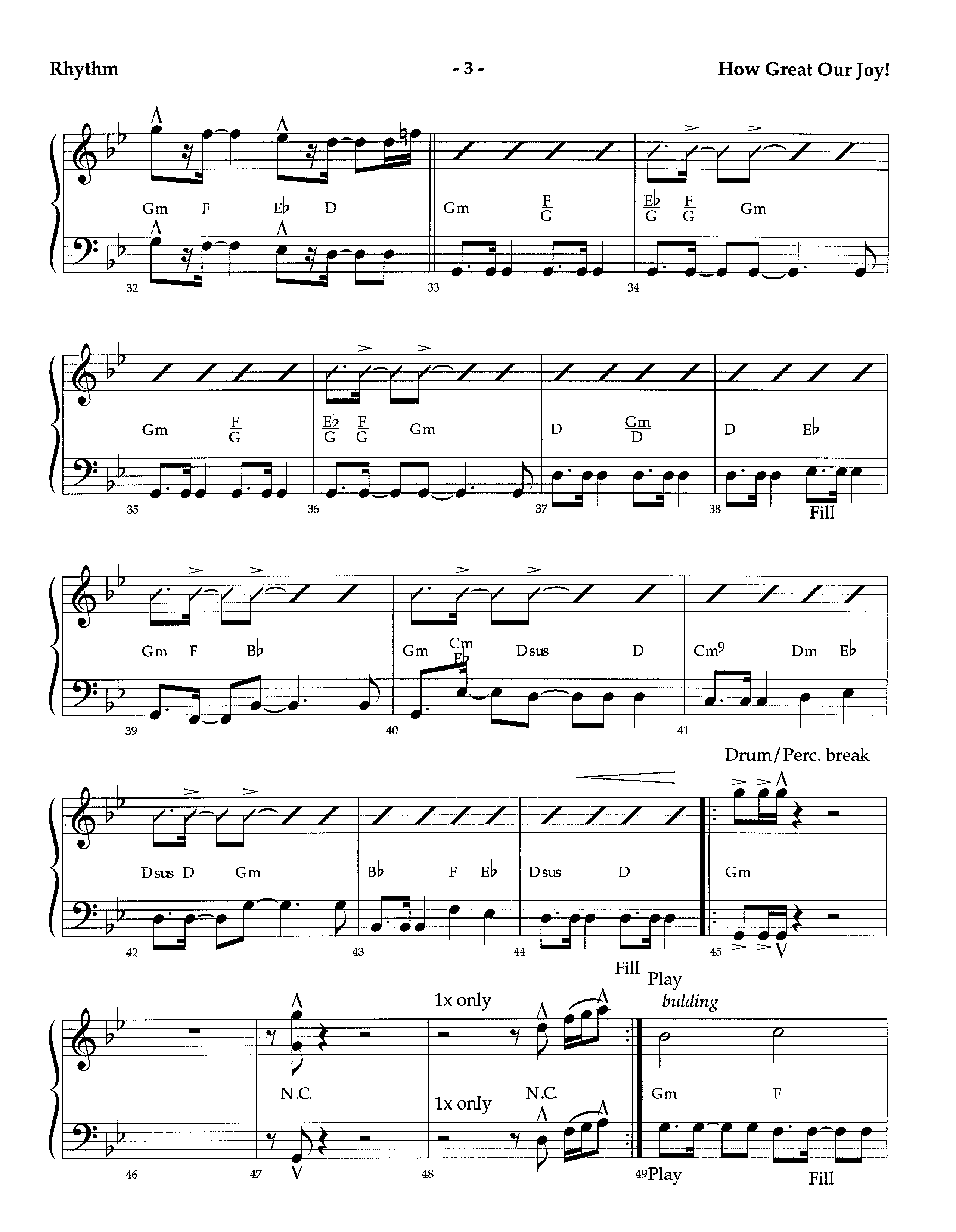 How Great Our Joy (Instrumental) Rhythm Chart (Lifeway Worship / Arr. Richard Kingsmore)