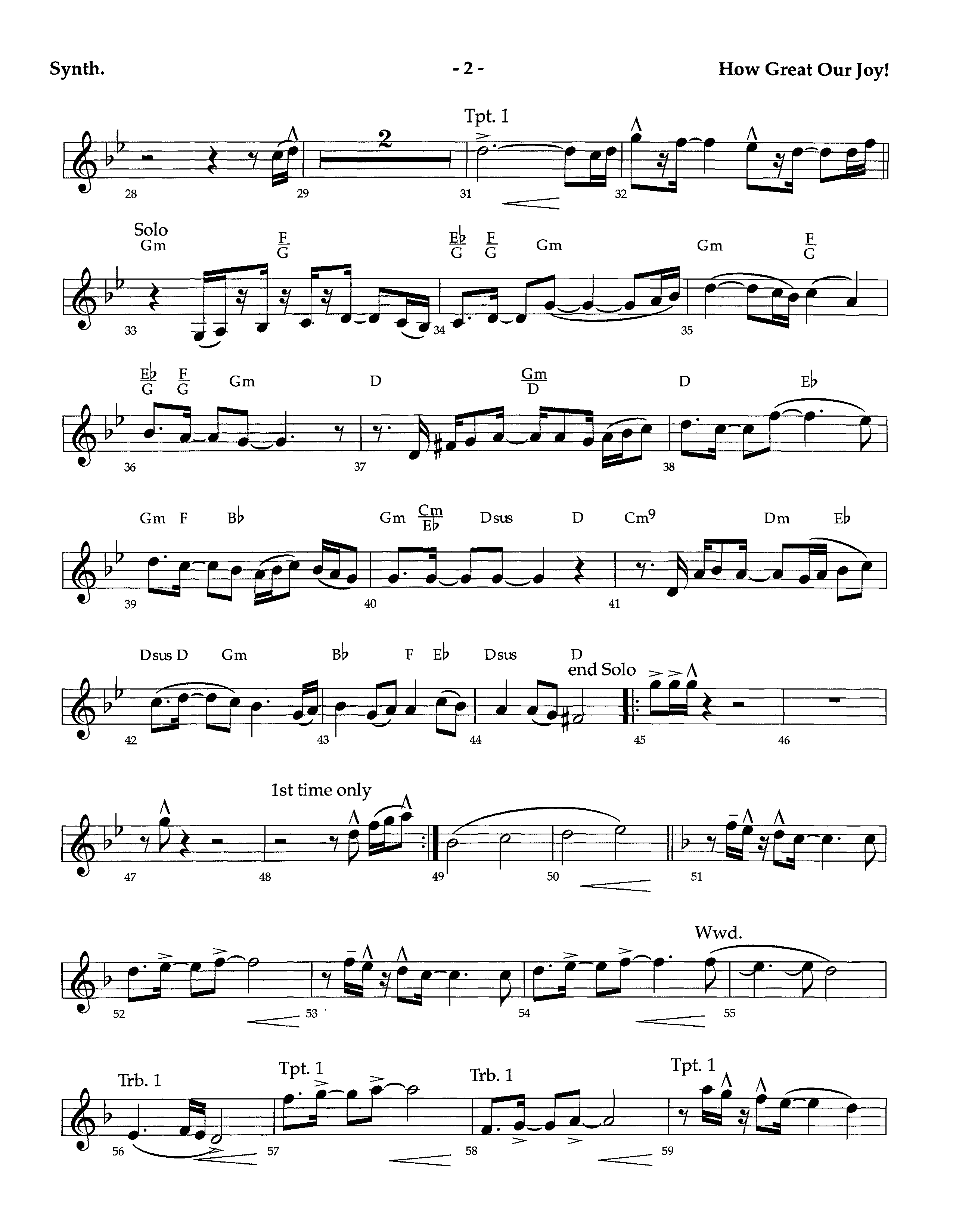 How Great Our Joy (Instrumental) Synth (Lifeway Worship / Arr. Richard Kingsmore)