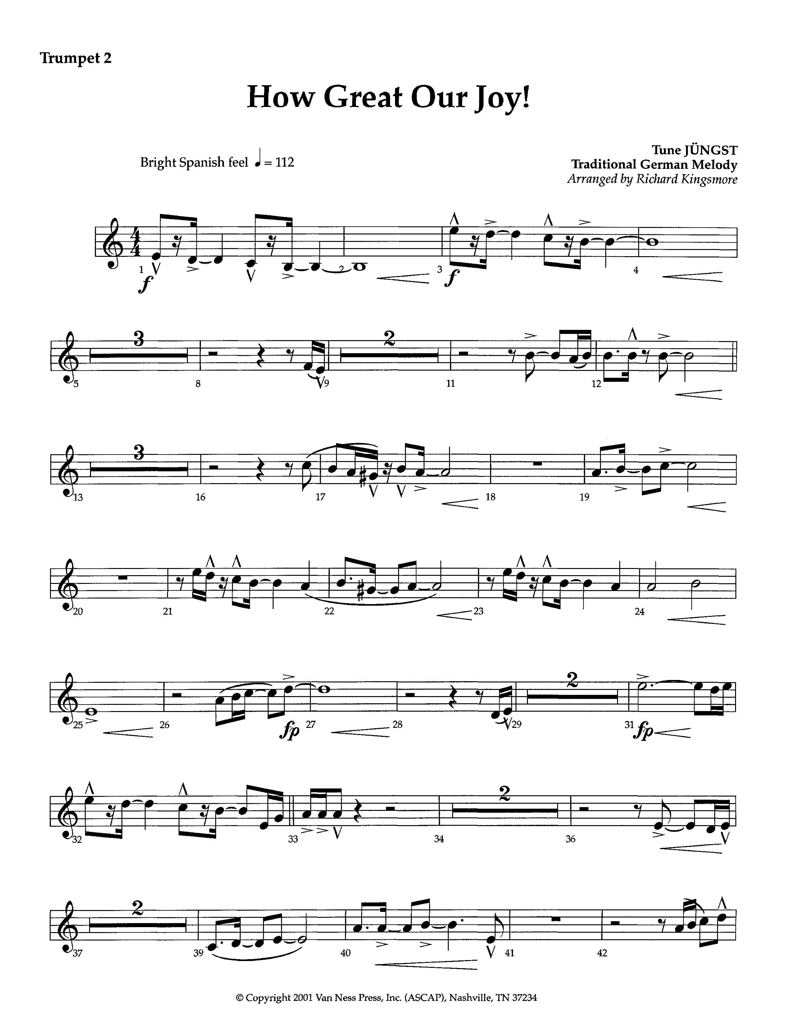 How Great Our Joy (Instrumental) Trumpet 2 (Lifeway Worship / Arr. Richard Kingsmore)
