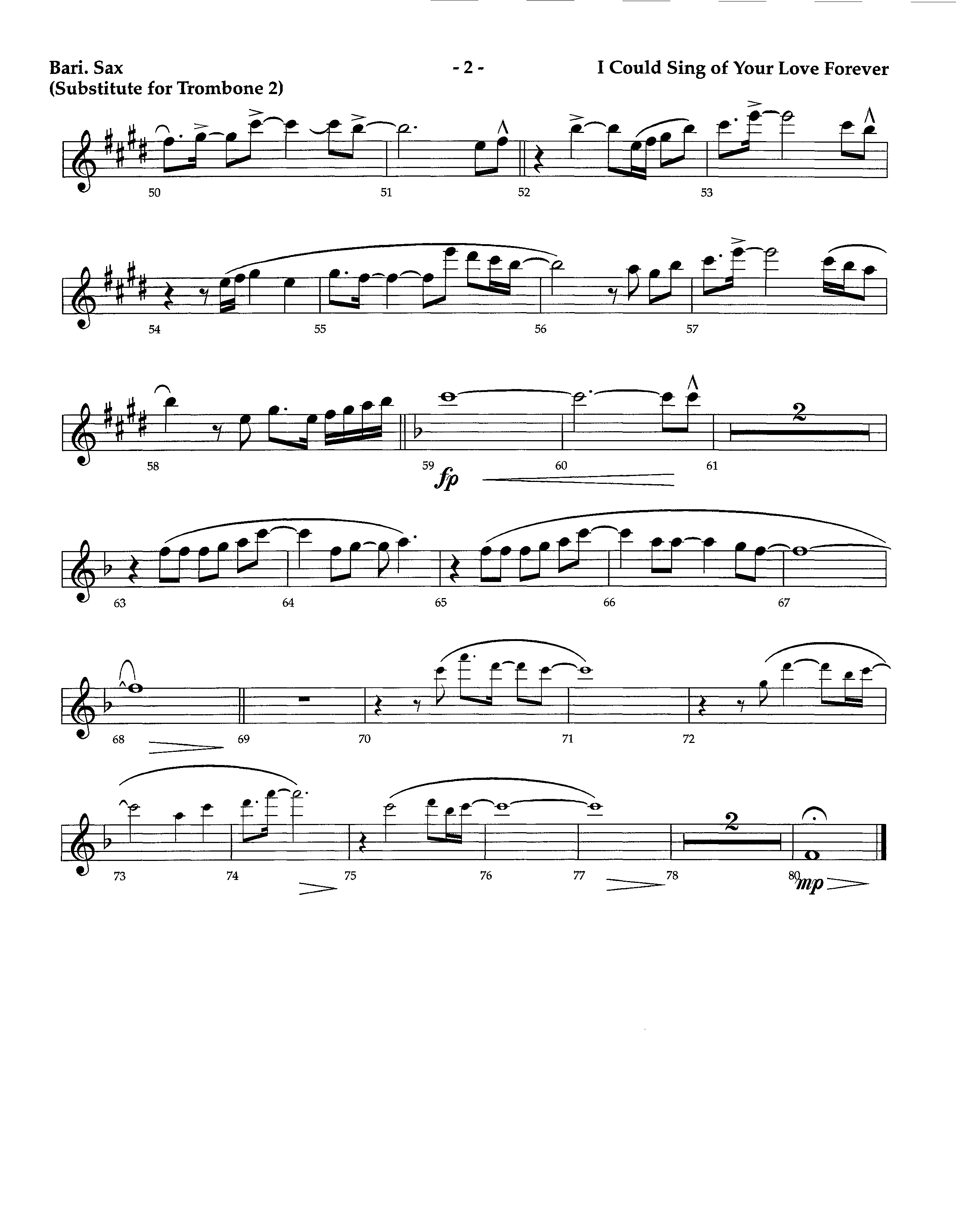 I Could Sing Of Your Love Forever (with Jesus Loves Me) (Instrumental) Bari Sax (Lifeway Worship / Arr. Richard Kingsmore)