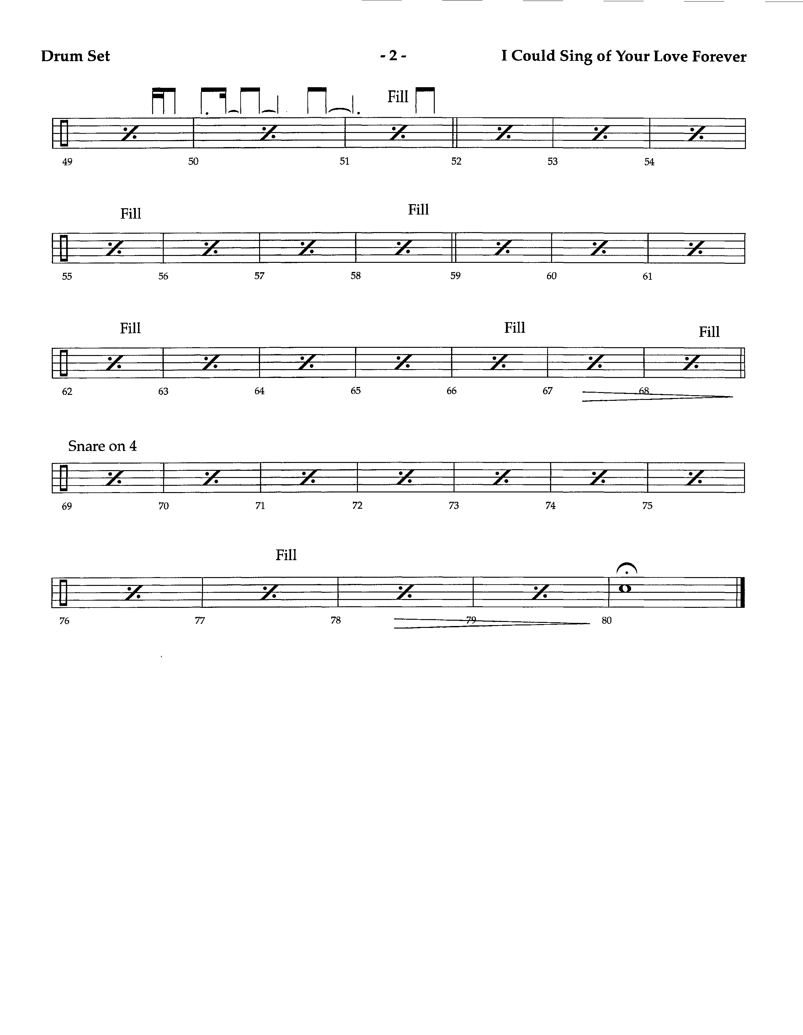 I Could Sing Of Your Love Forever (with Jesus Loves Me) (Instrumental) Drum Set (Lifeway Worship / Arr. Richard Kingsmore)