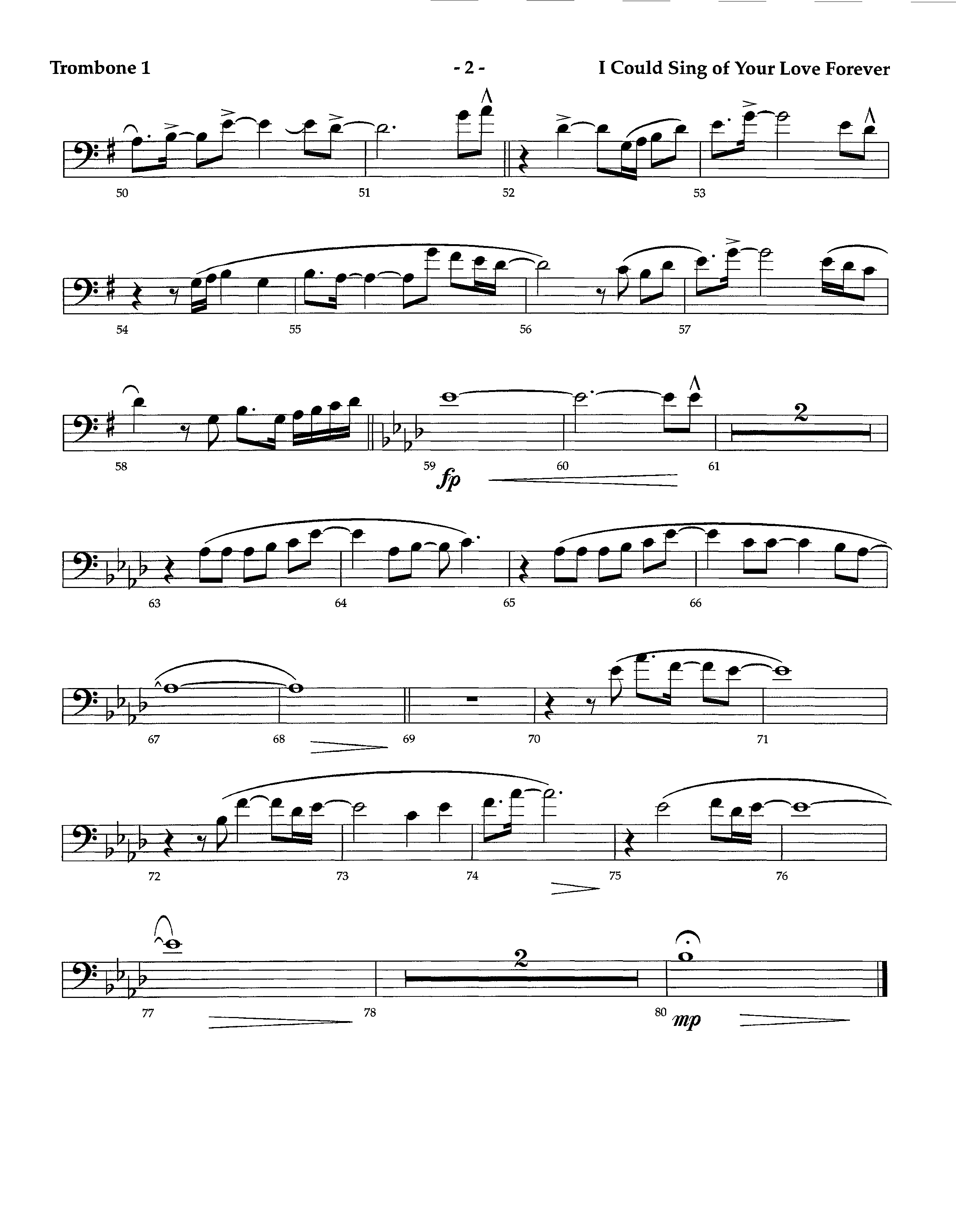 I Could Sing Of Your Love Forever (with Jesus Loves Me) (Instrumental) Trombone 1 (Lifeway Worship / Arr. Richard Kingsmore)