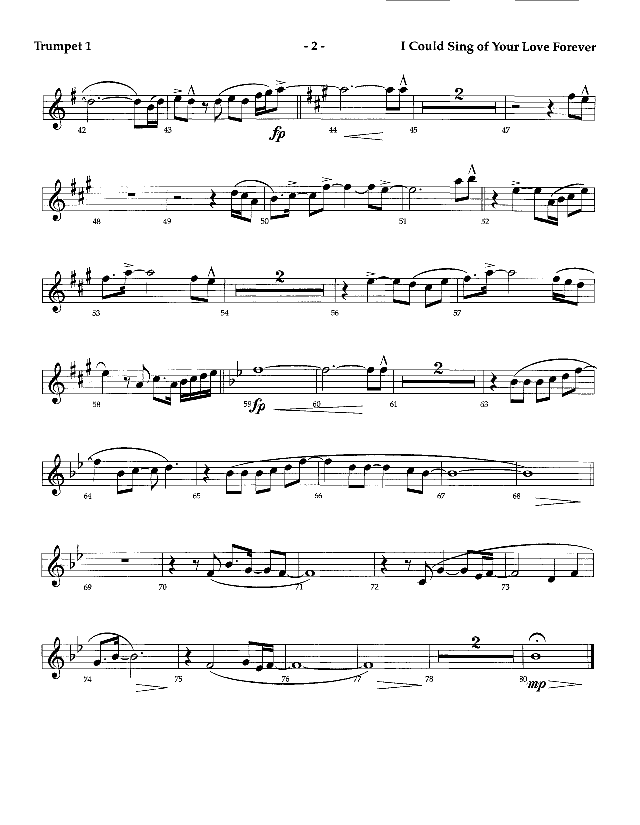 I Could Sing Of Your Love Forever (with Jesus Loves Me) (Instrumental) Trumpet 1 (Lifeway Worship / Arr. Richard Kingsmore)