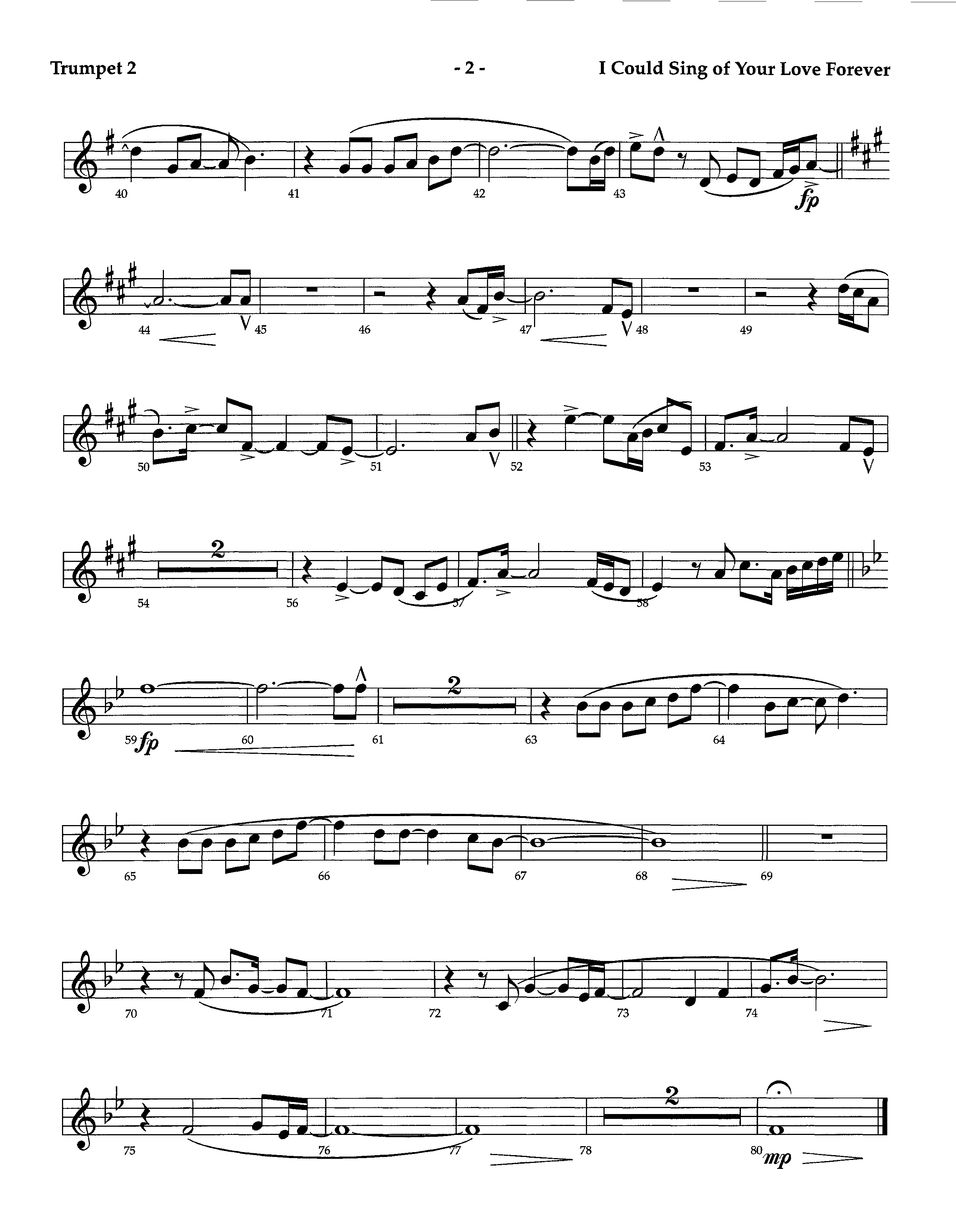 I Could Sing Of Your Love Forever (with Jesus Loves Me) (Instrumental) Trumpet 2 (Lifeway Worship / Arr. Richard Kingsmore)