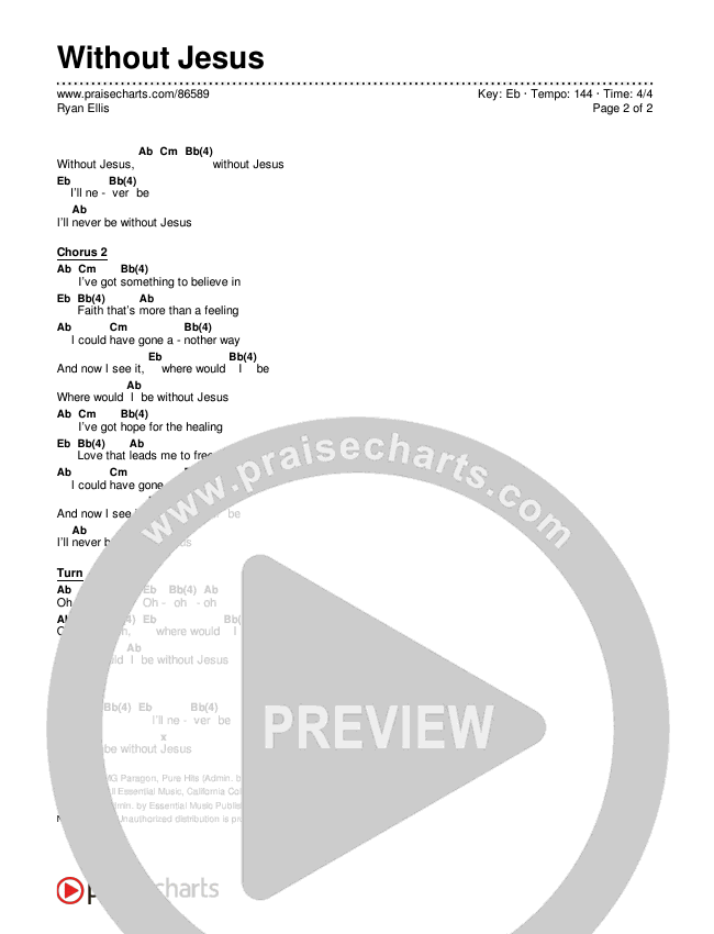Without Jesus Chords & Lyrics (Ryan Ellis)