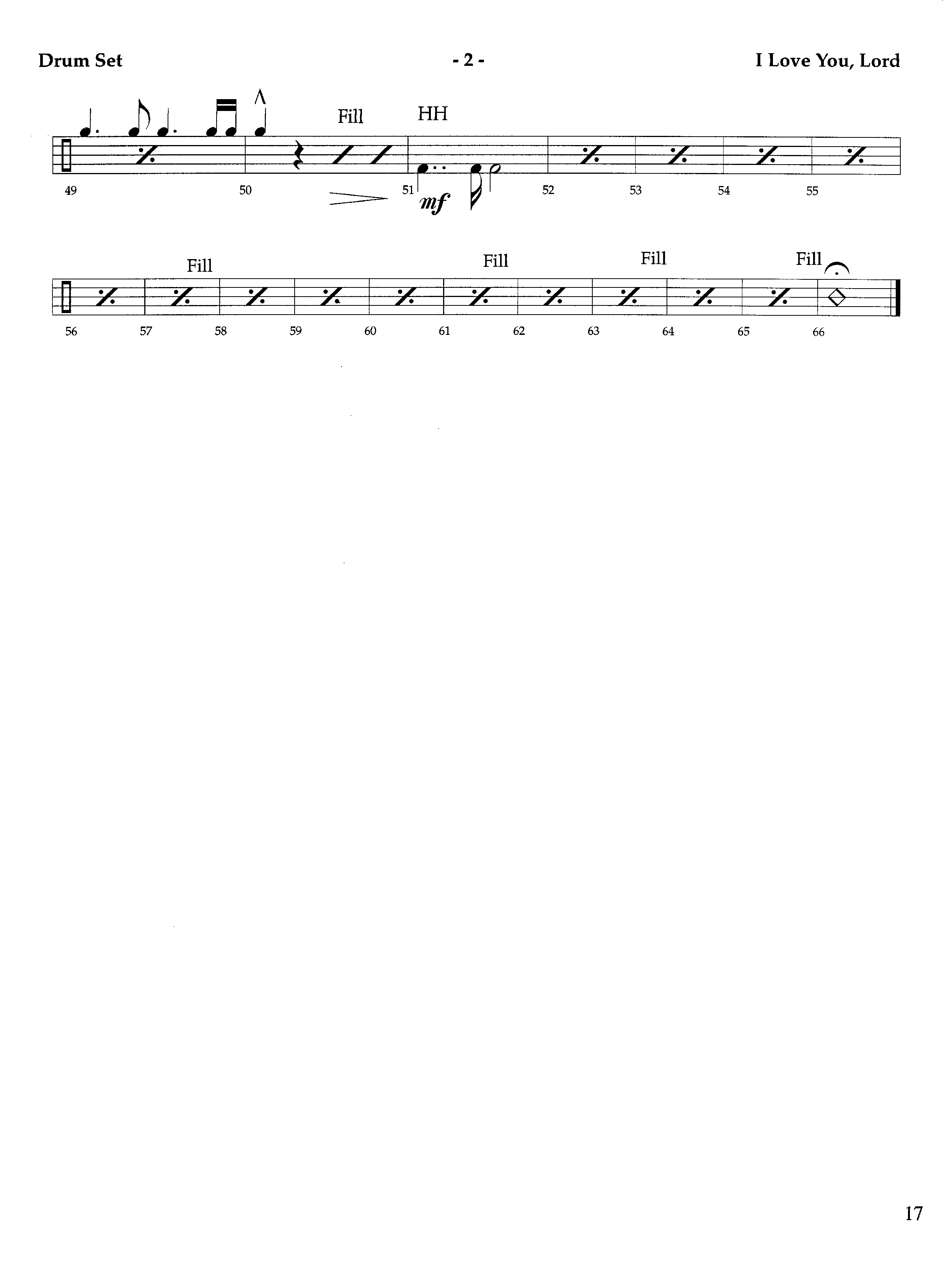 I Love You Lord (Instrumental) Drum Set (Lifeway Worship / Arr. Richard Kingsmore)