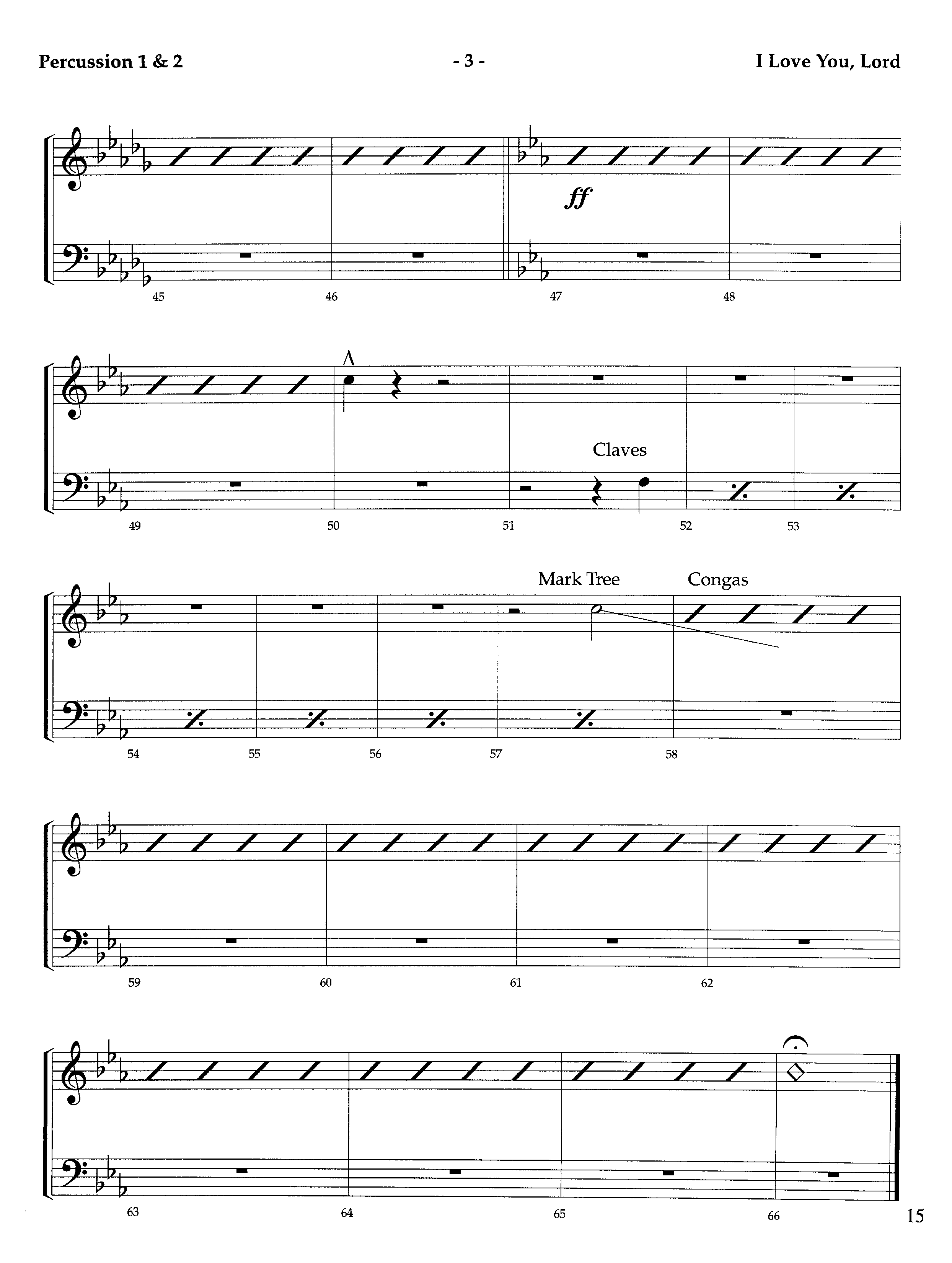 I Love You Lord (Instrumental) Percussion 1/2 (Lifeway Worship / Arr. Richard Kingsmore)