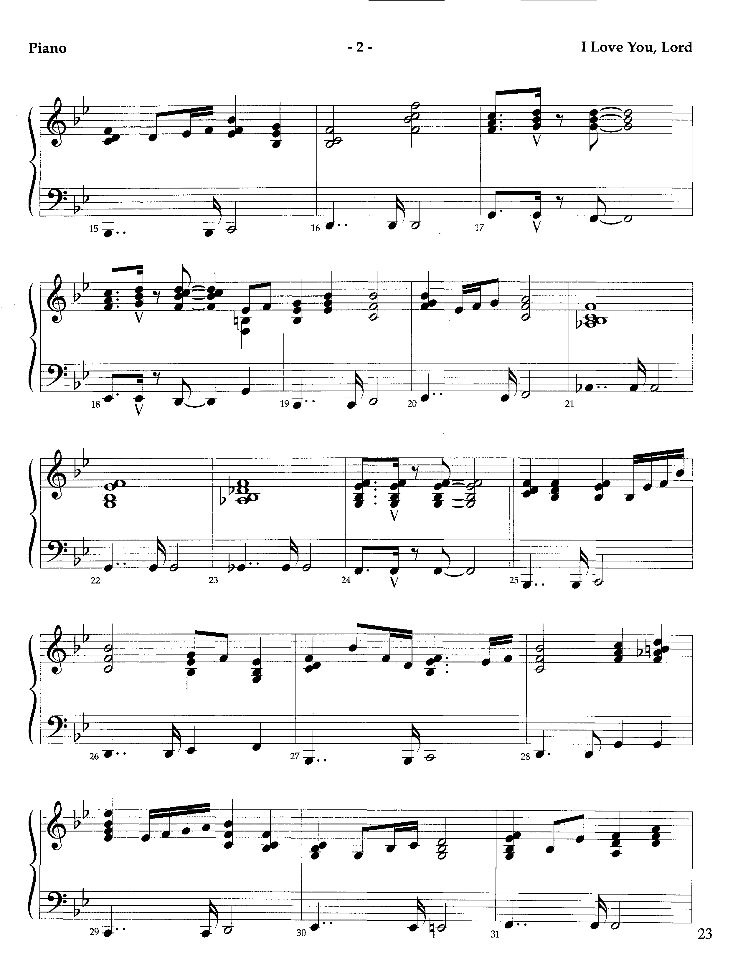 I Love You Lord (Instrumental) Piano Sheet (Lifeway Worship / Arr. Richard Kingsmore)