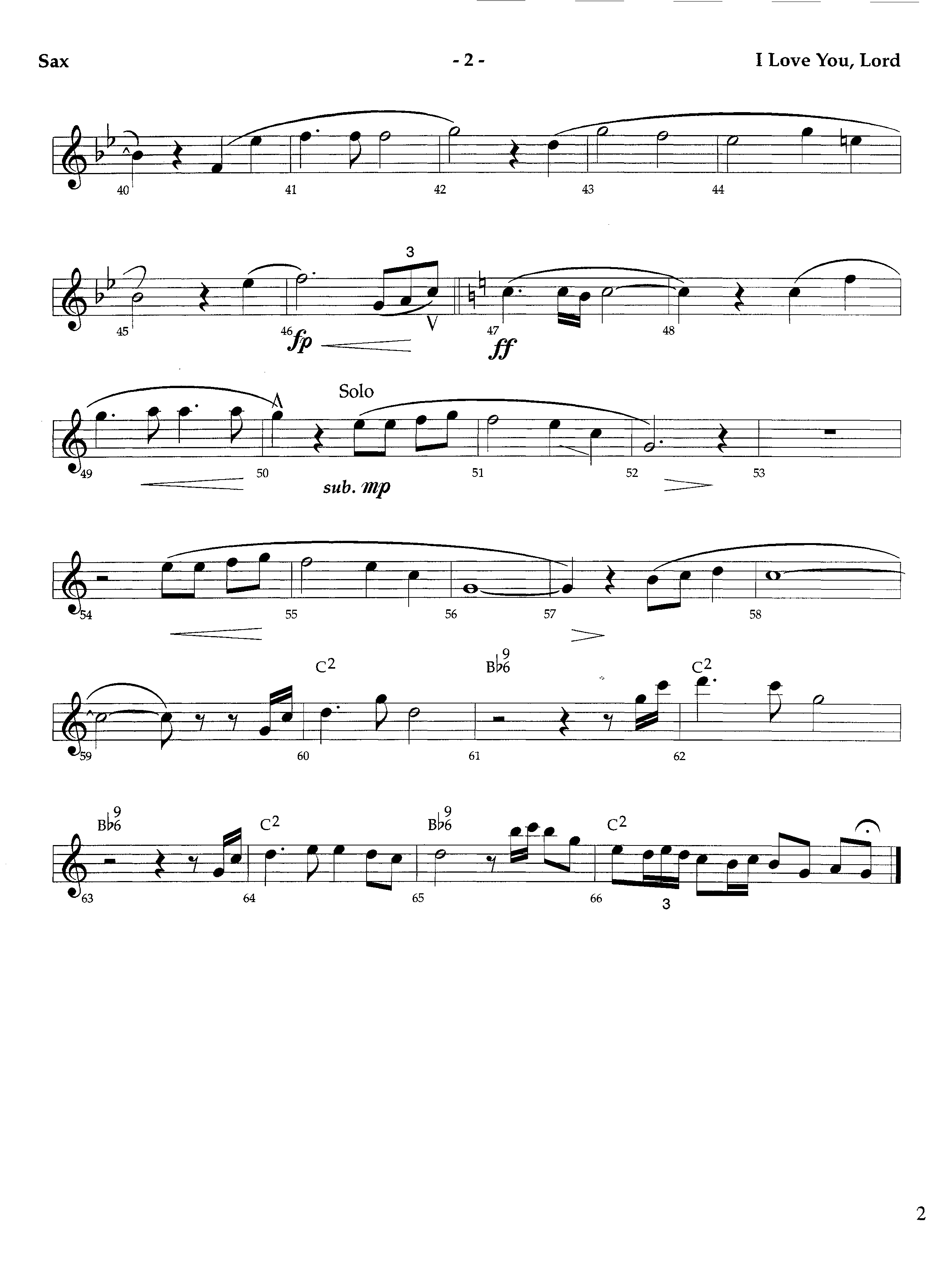 I Love You Lord (Instrumental) Saxophone (Lifeway Worship / Arr. Richard Kingsmore)