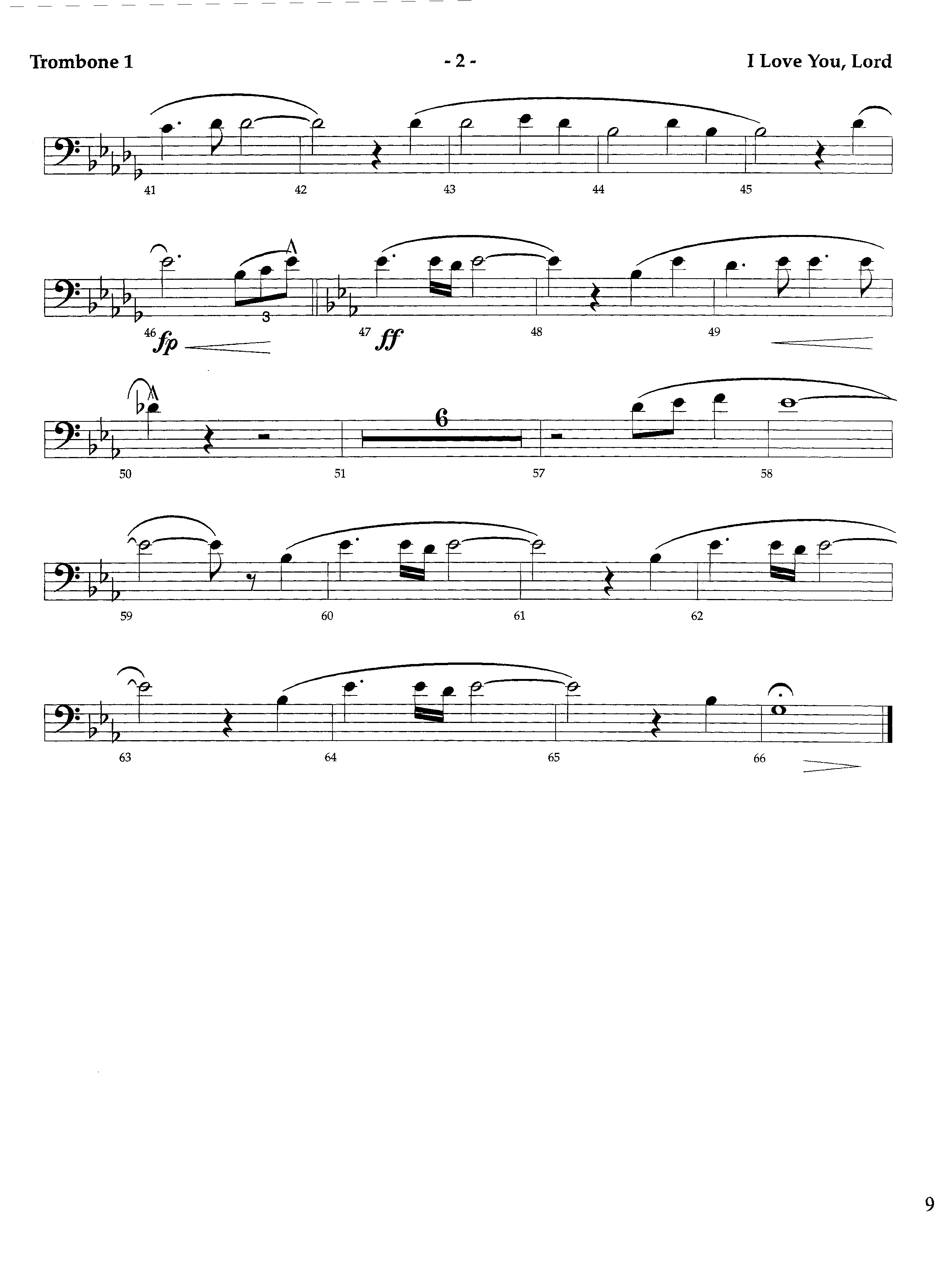 I Love You Lord (Instrumental) Trombone 1 (Lifeway Worship / Arr. Richard Kingsmore)