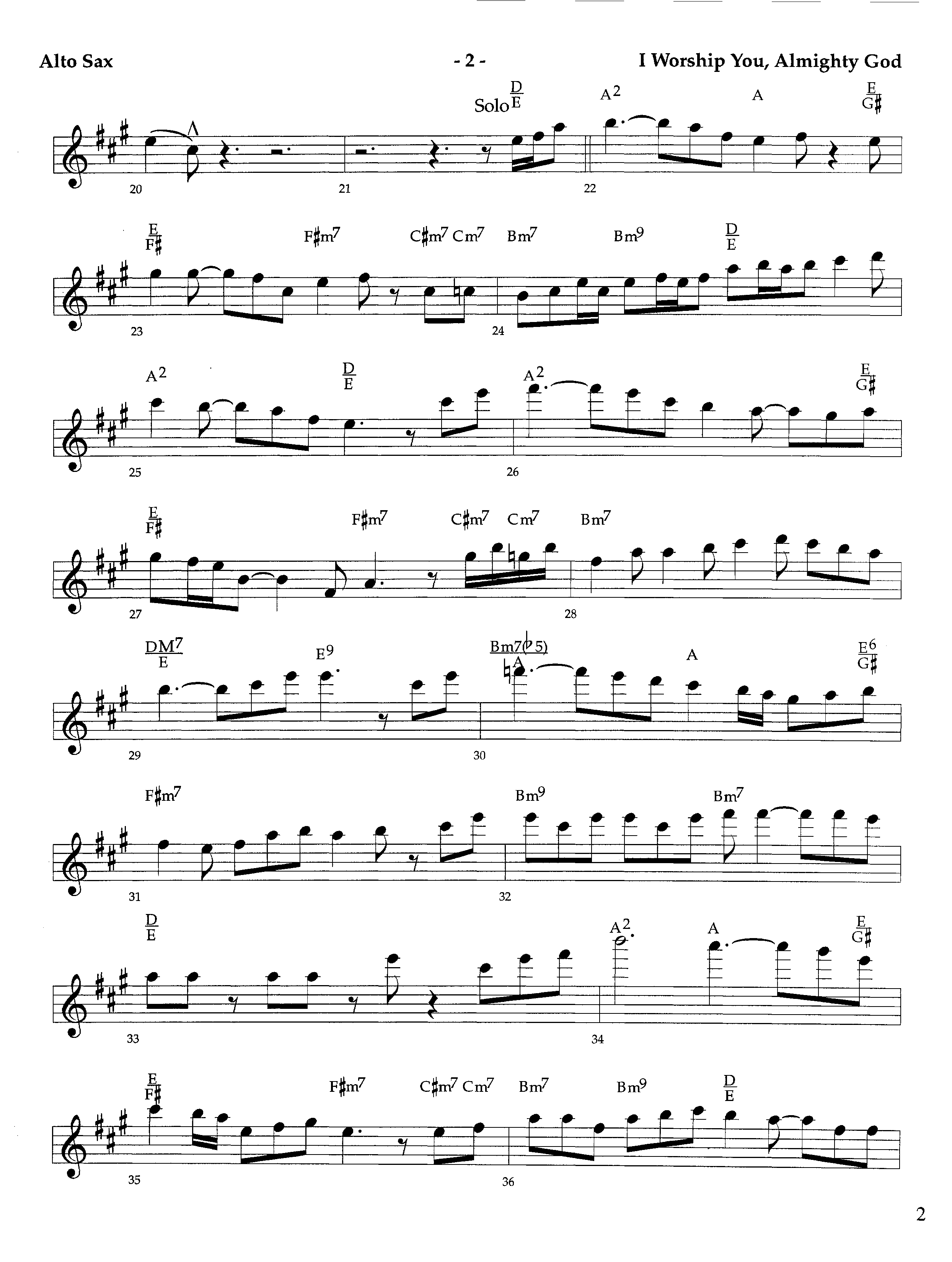 I Worship You Almighty God (Instrumental) Alto Sax (Lifeway Worship / Orch. Richard Kingsmore)