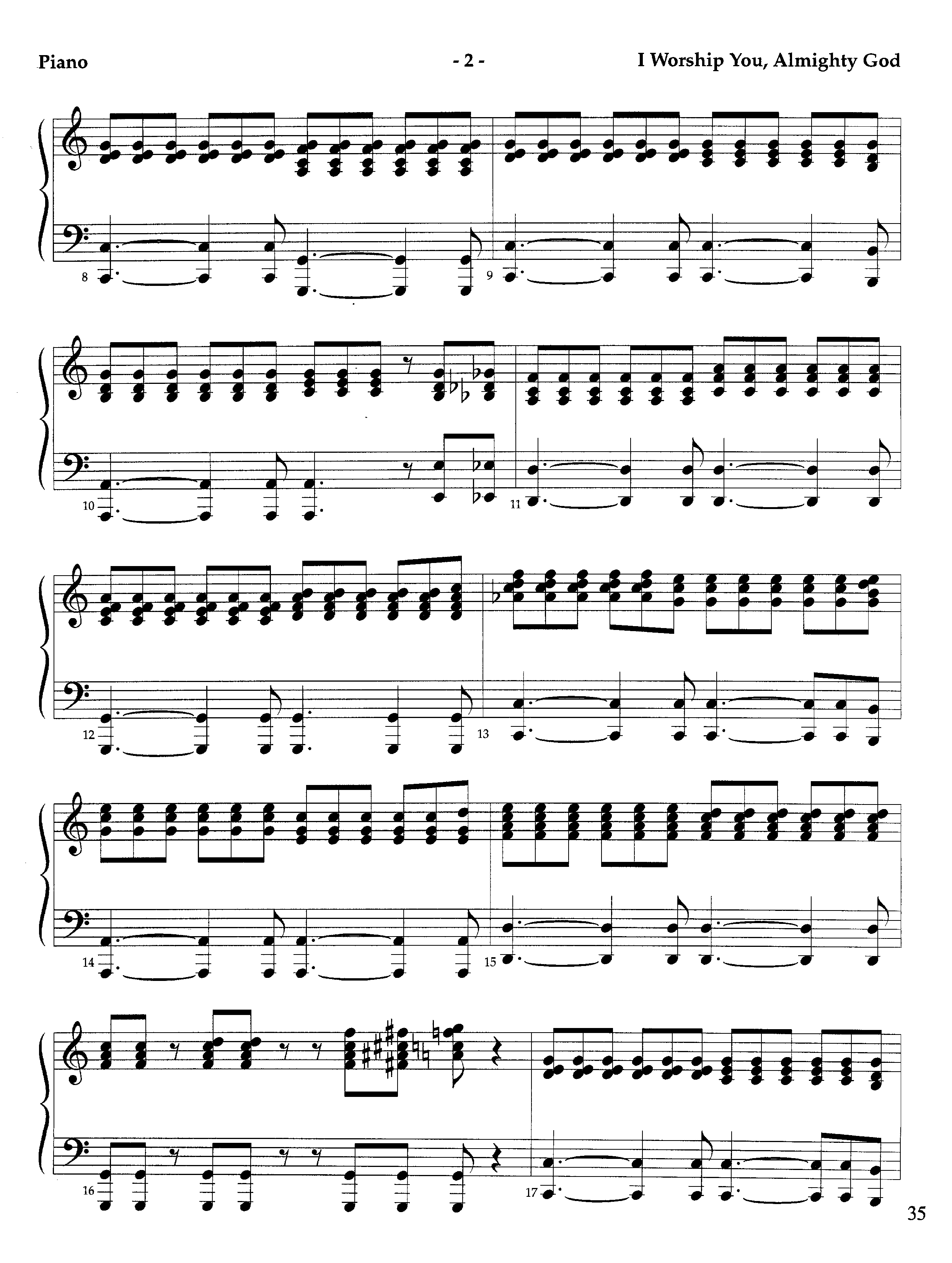 I Worship You Almighty God (Instrumental) Piano Sheet (Lifeway Worship / Orch. Richard Kingsmore)