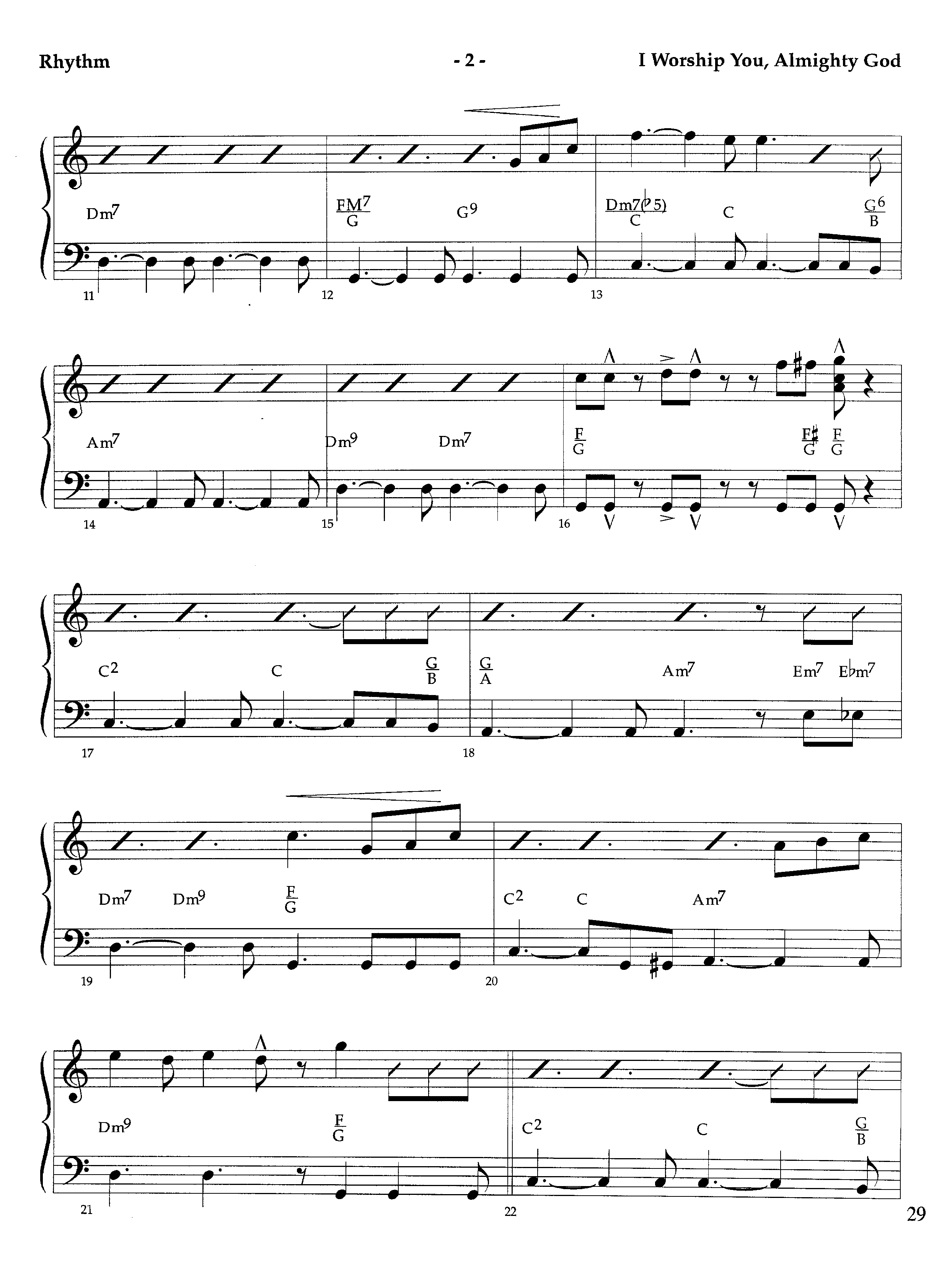 I Worship You Almighty God (Instrumental) Rhythm Chart (Lifeway Worship / Orch. Richard Kingsmore)