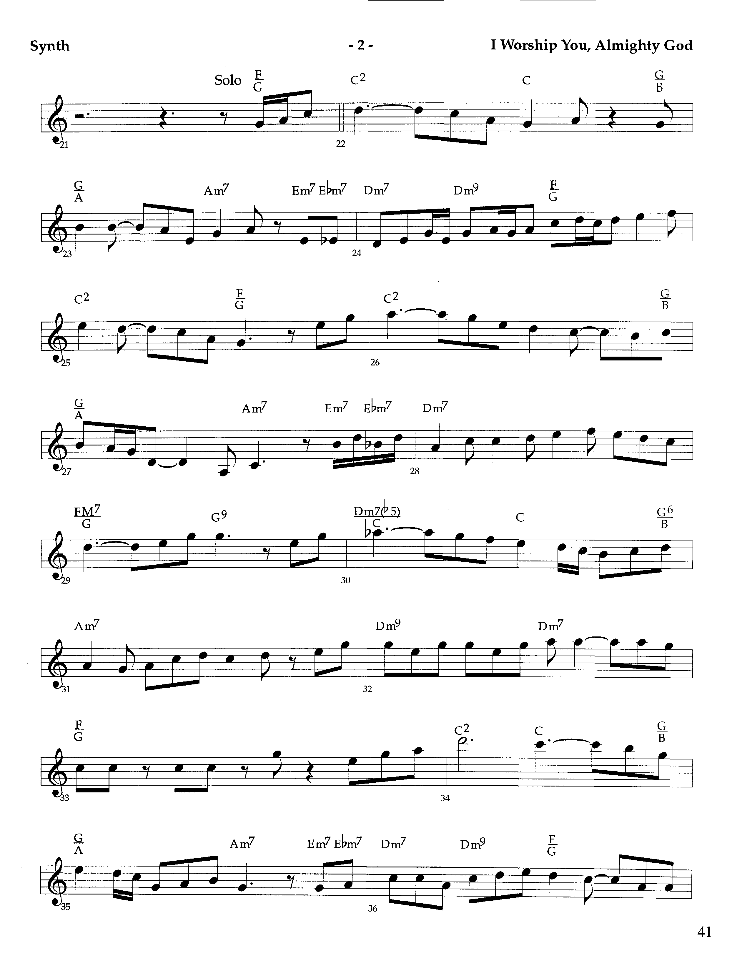 I Worship You Almighty God (Instrumental) Synth (Lifeway Worship / Orch. Richard Kingsmore)