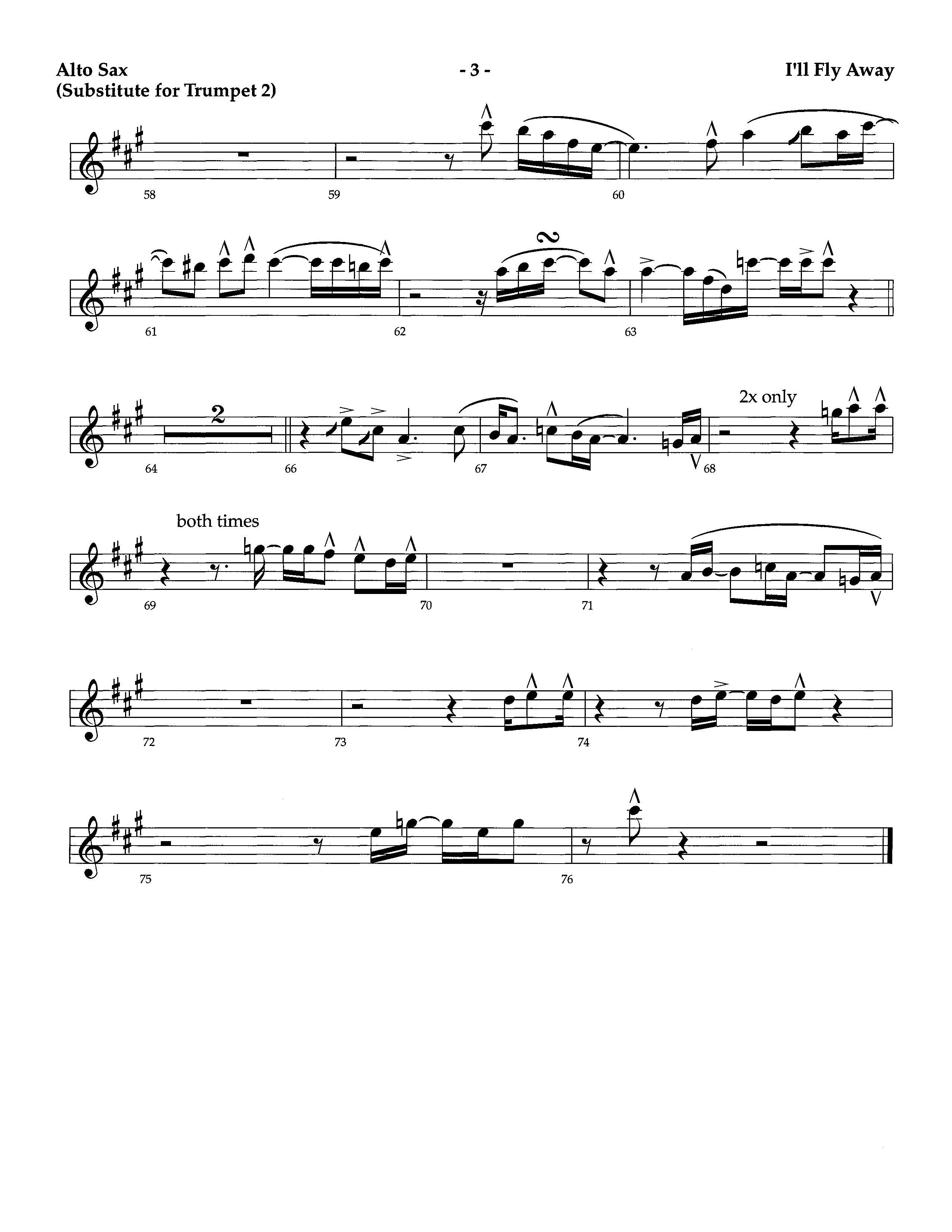 I'll Fly Away (Instrumental) Alto Sax (Lifeway Worship / Arr. Richard Kingsmore)