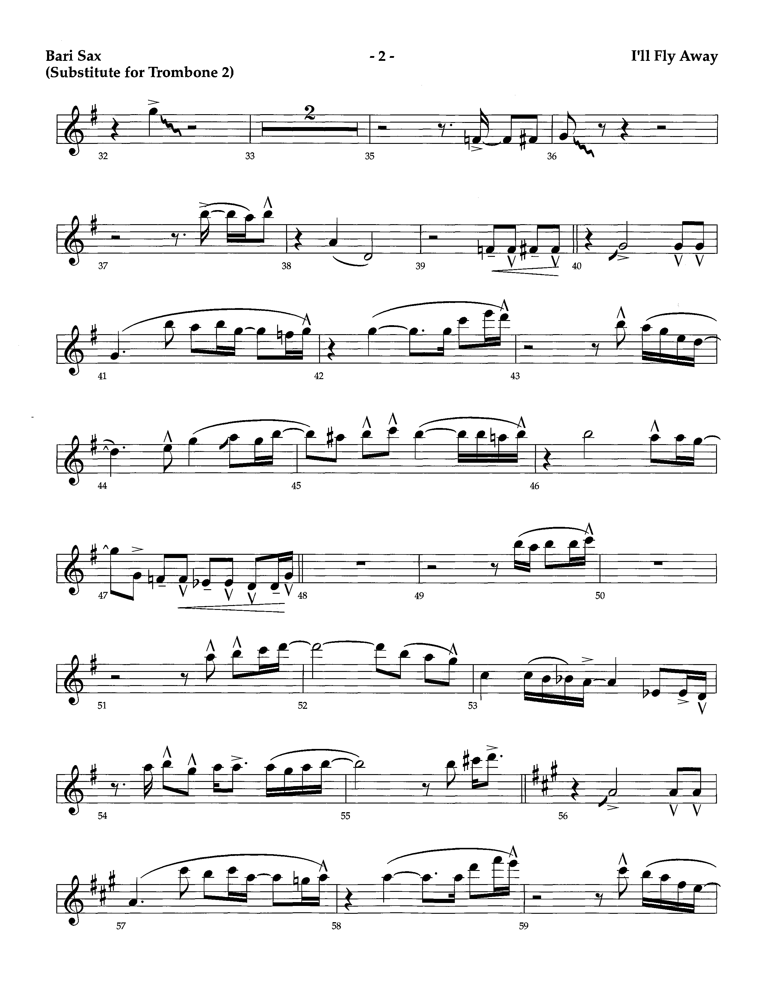 I'll Fly Away (Instrumental) Bari Sax (Lifeway Worship / Arr. Richard Kingsmore)