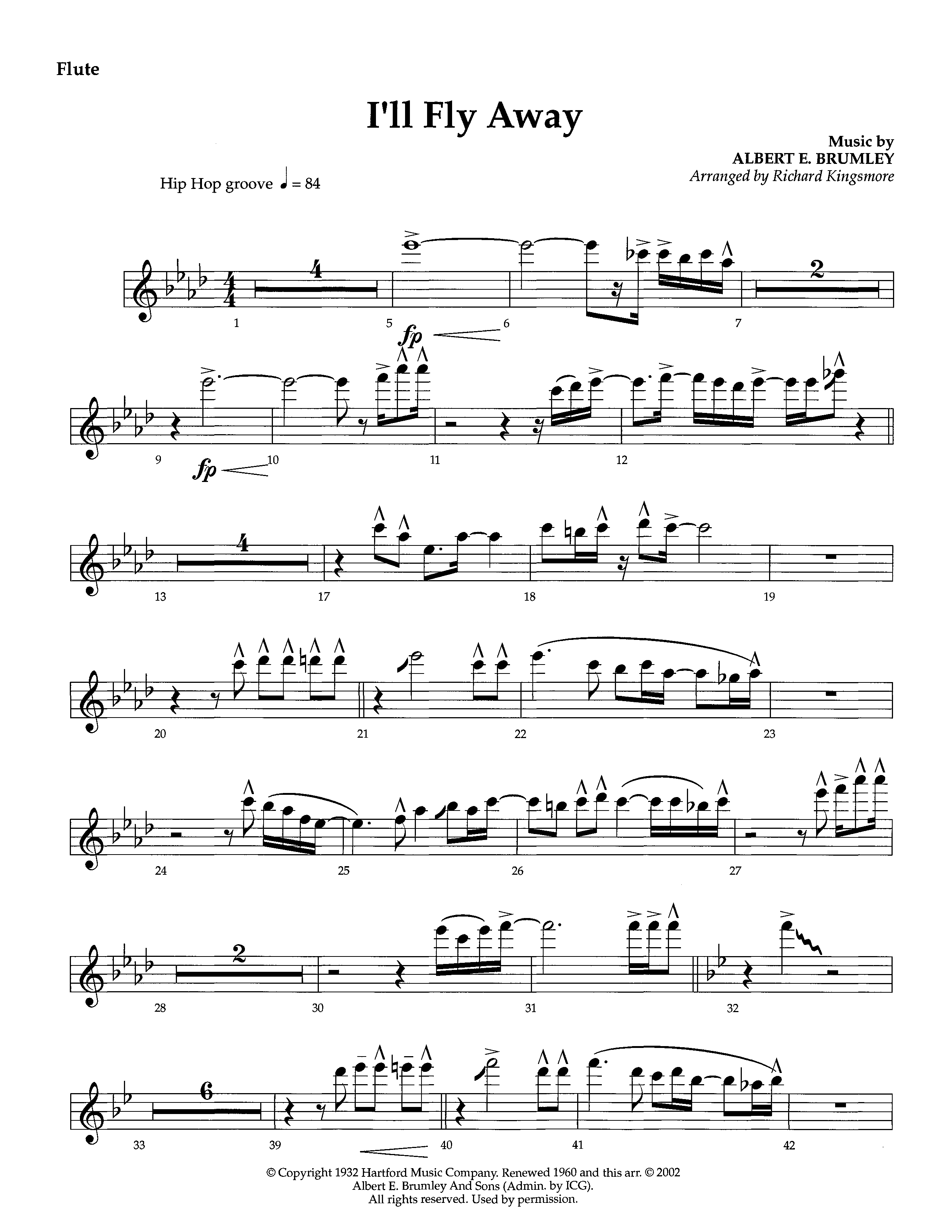 I'll Fly Away (Instrumental) Flute (Lifeway Worship / Arr. Richard Kingsmore)