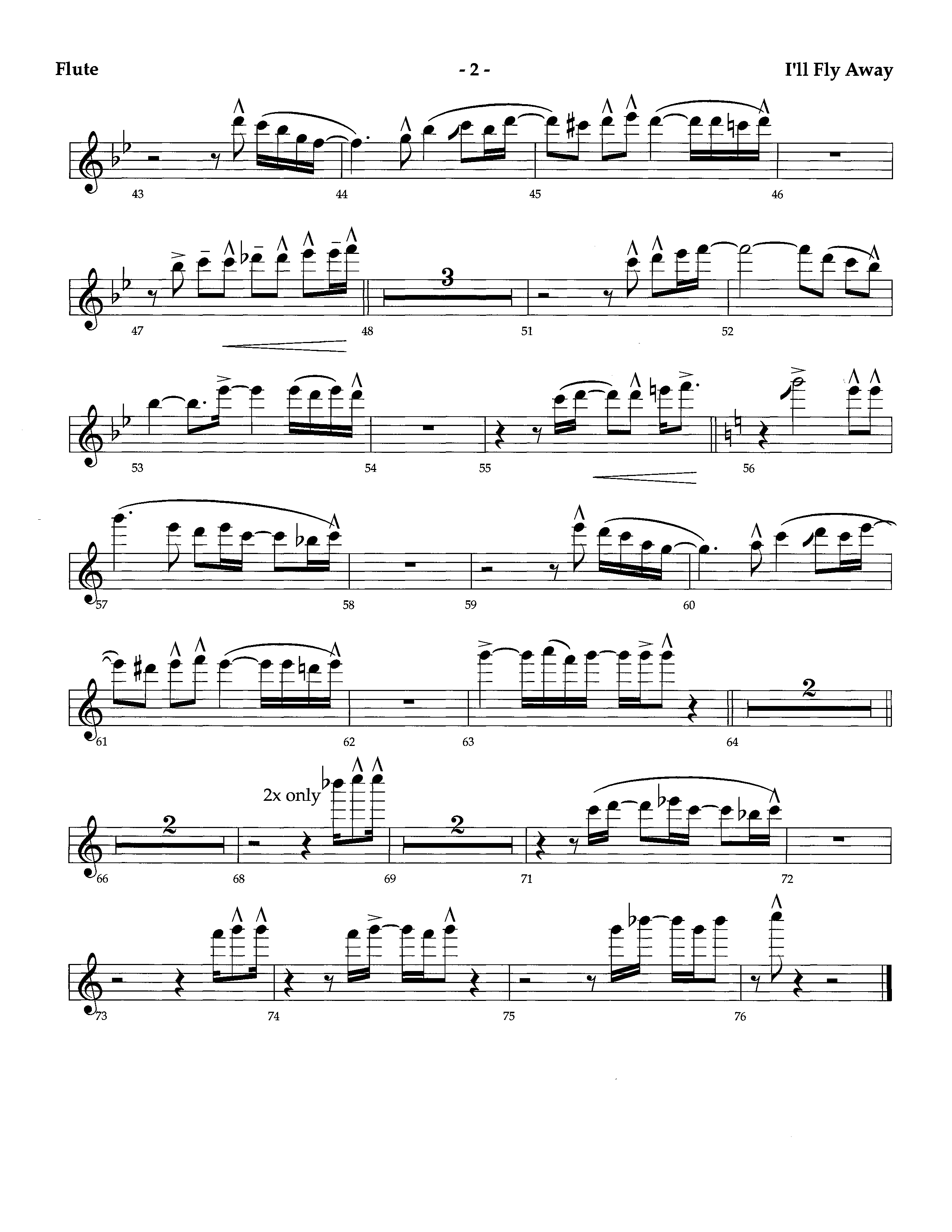 I'll Fly Away (Instrumental) Flute (Lifeway Worship / Arr. Richard Kingsmore)