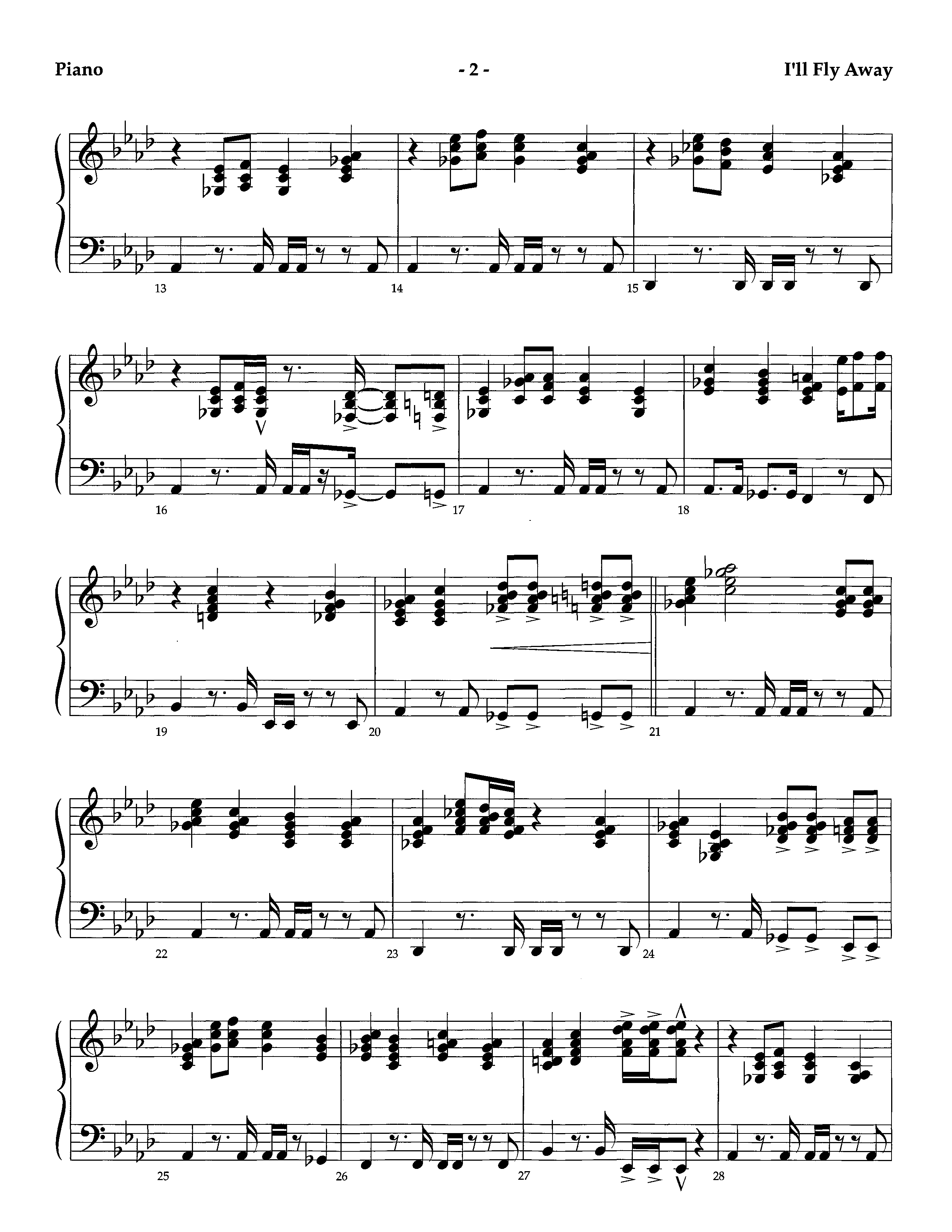 I'll Fly Away (Instrumental) Piano Sheet (Lifeway Worship / Arr. Richard Kingsmore)