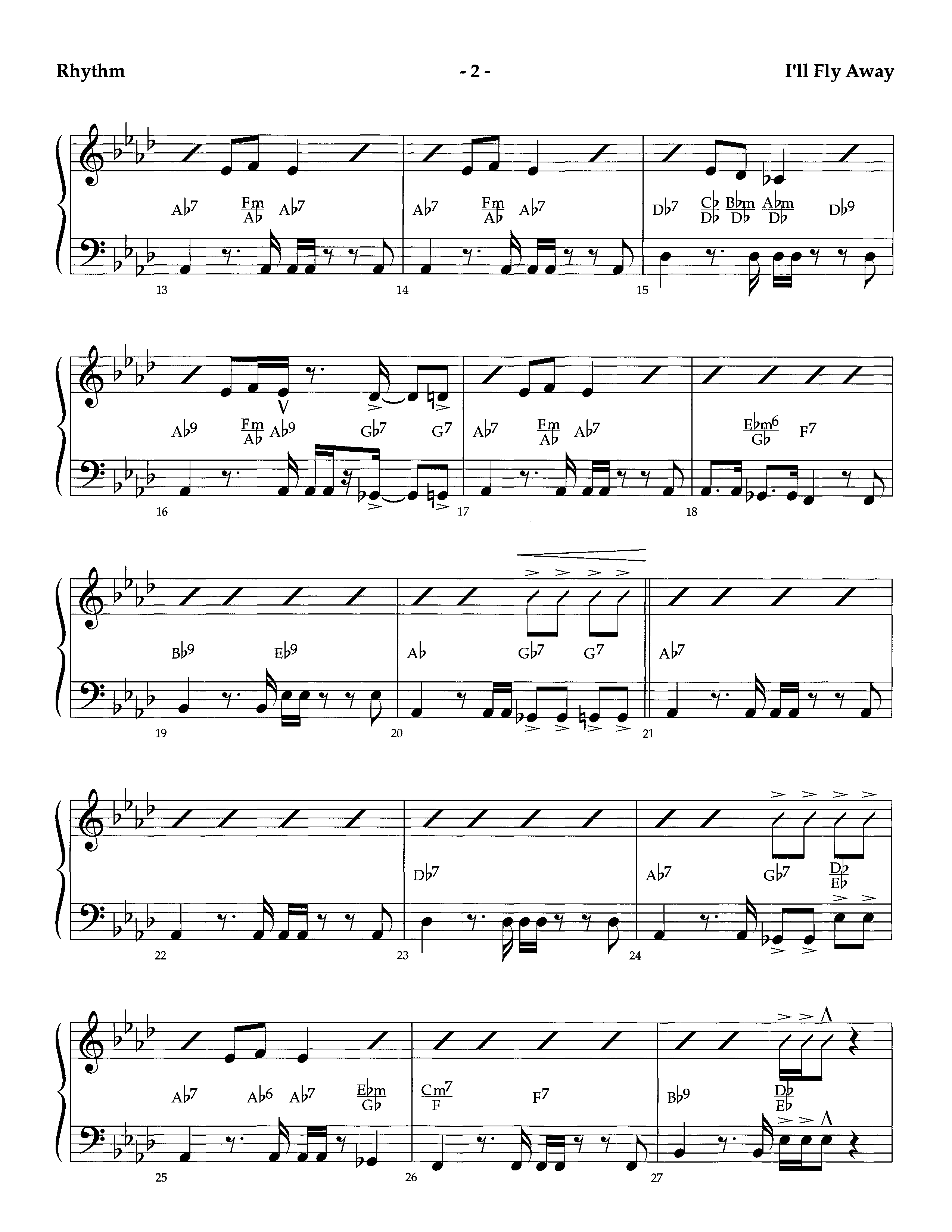 I'll Fly Away (Instrumental) Rhythm Chart (Lifeway Worship / Arr. Richard Kingsmore)