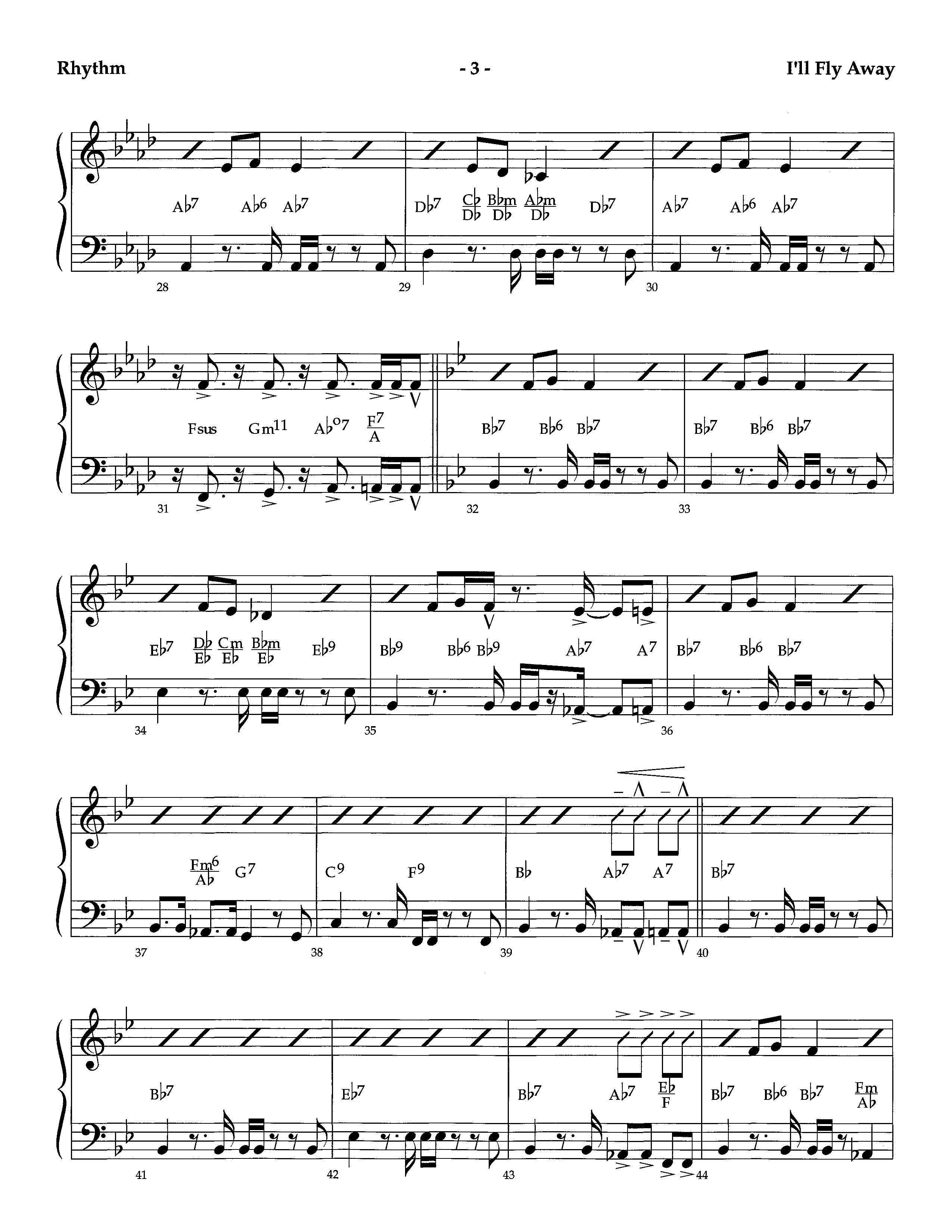 I'll Fly Away (Instrumental) Rhythm Chart (Lifeway Worship / Arr. Richard Kingsmore)