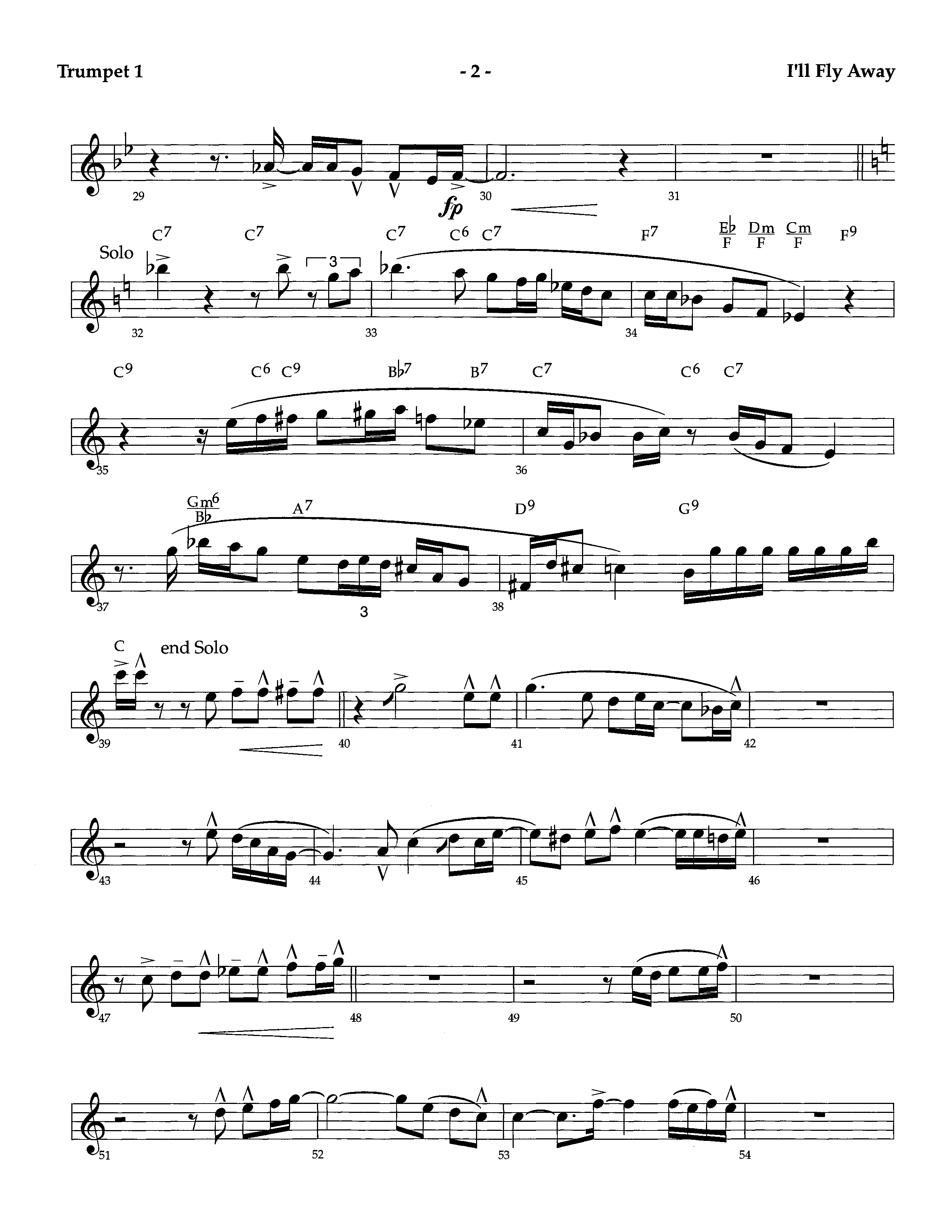 I'll Fly Away (Instrumental) Trumpet 1 (Lifeway Worship / Arr. Richard Kingsmore)