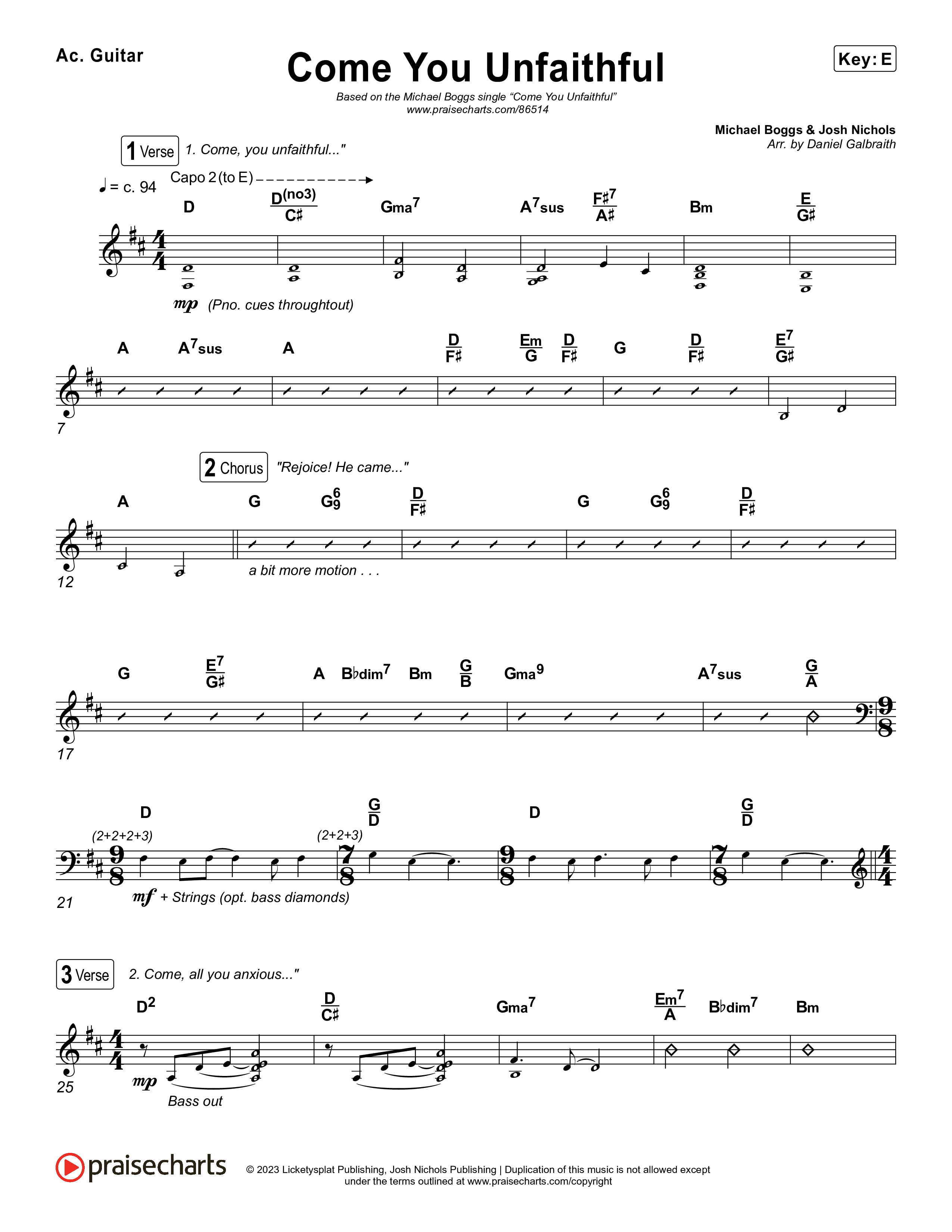 Come You Unfaithful Acoustic Guitar (Michael Boggs)