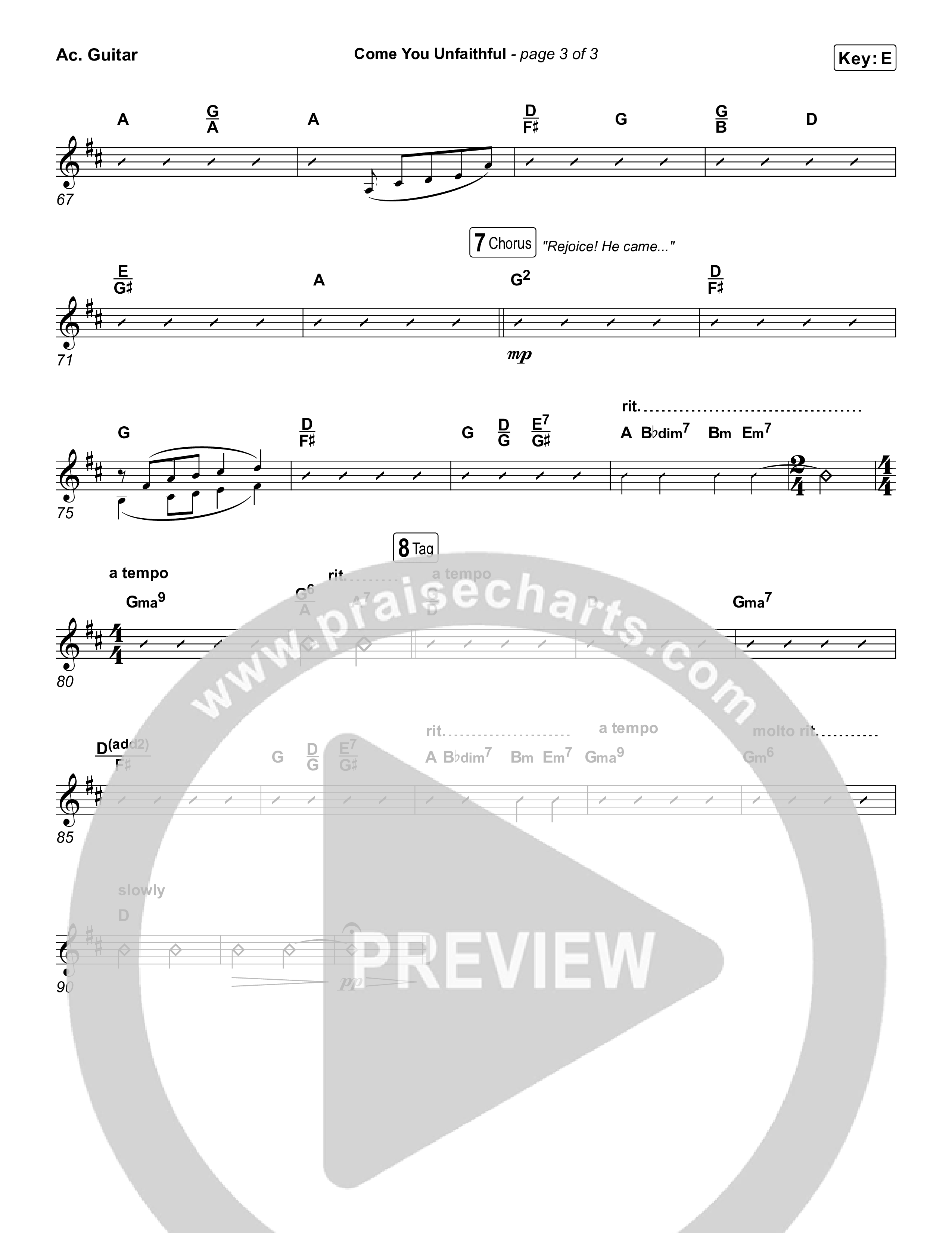 Come You Unfaithful Acoustic Guitar (Michael Boggs)