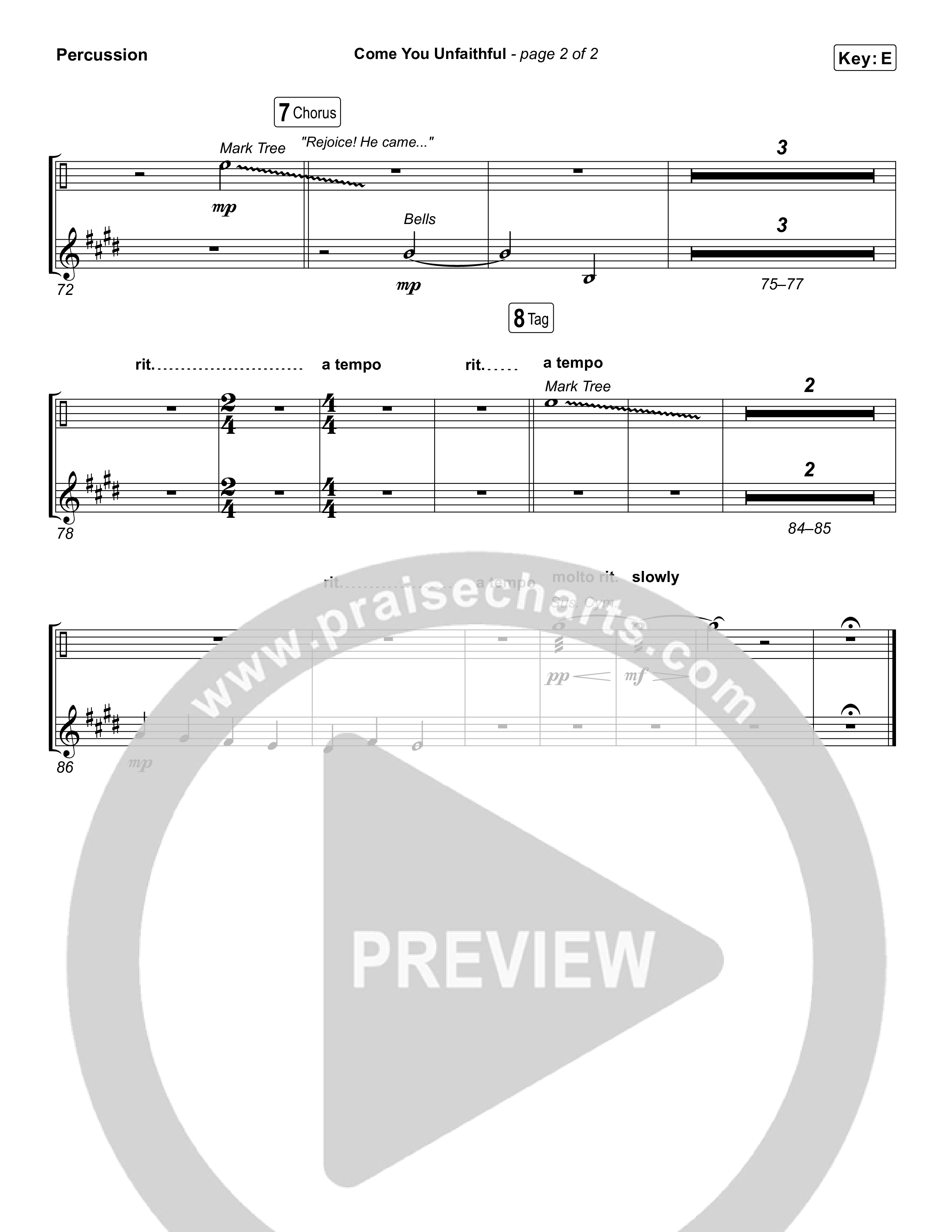 Come You Unfaithful Percussion (Michael Boggs)