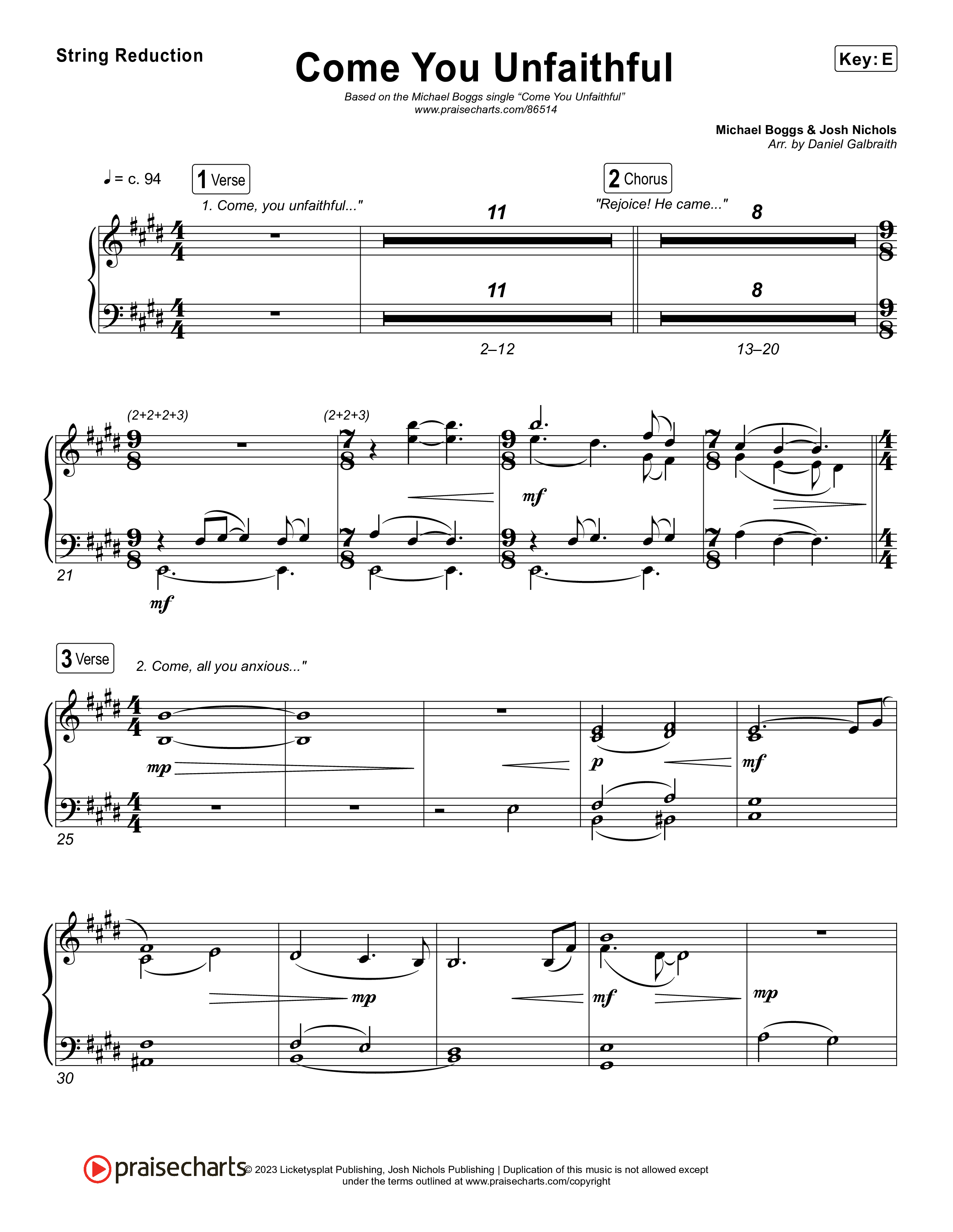 Come You Unfaithful String Reduction (Michael Boggs)