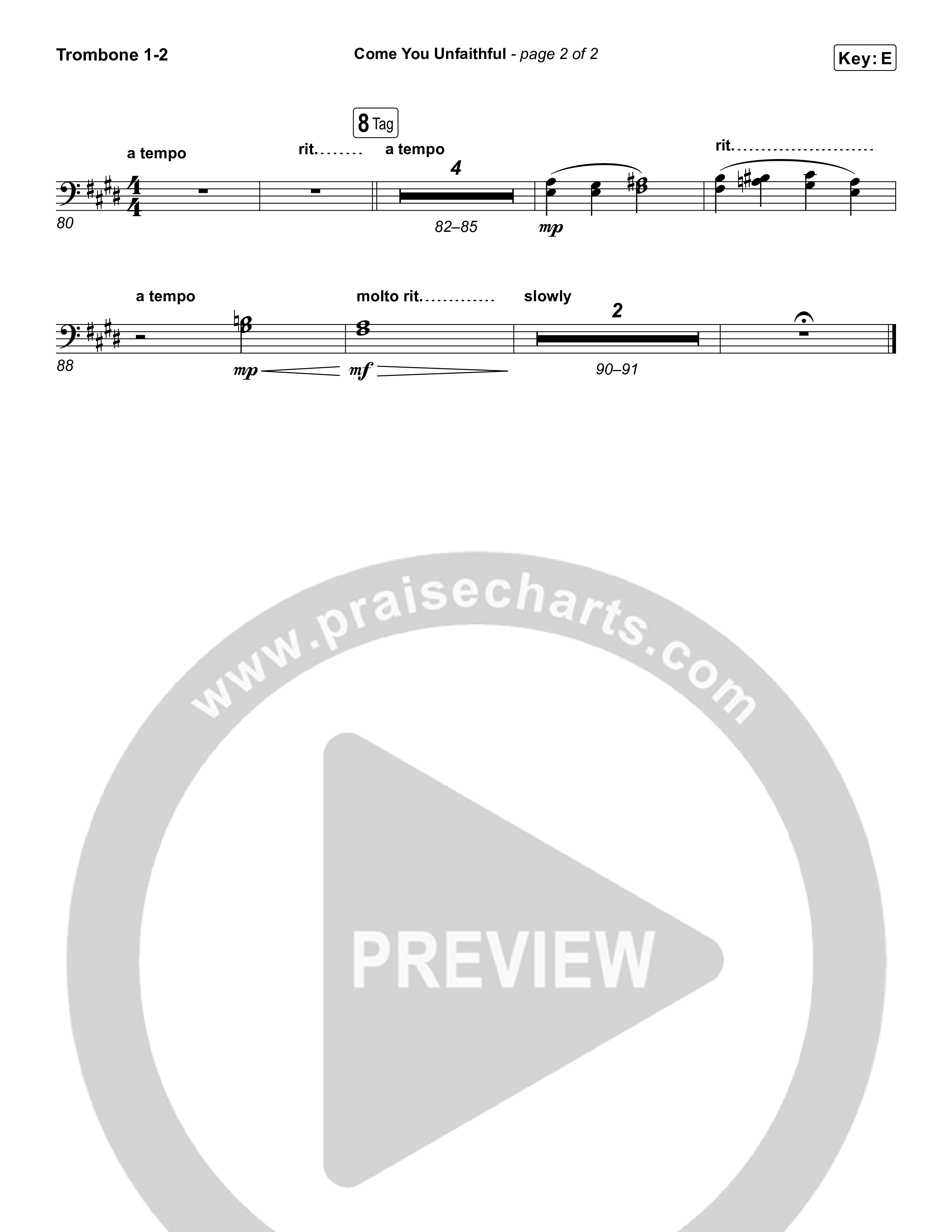 Come You Unfaithful Trombone 1,2 (Michael Boggs)