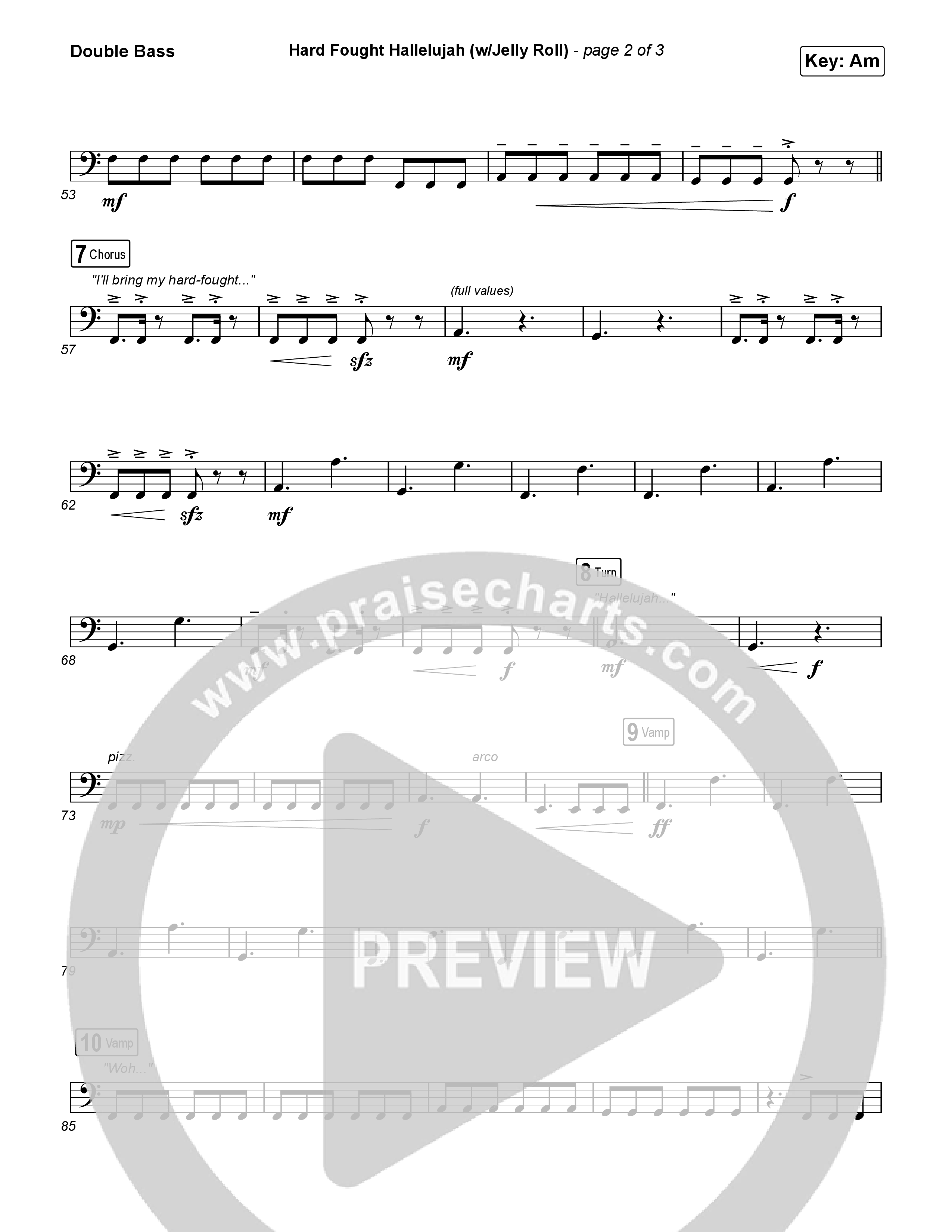 Hard Fought Hallelujah (with Jelly Roll) String Bass (Brandon Lake / Jelly Roll)