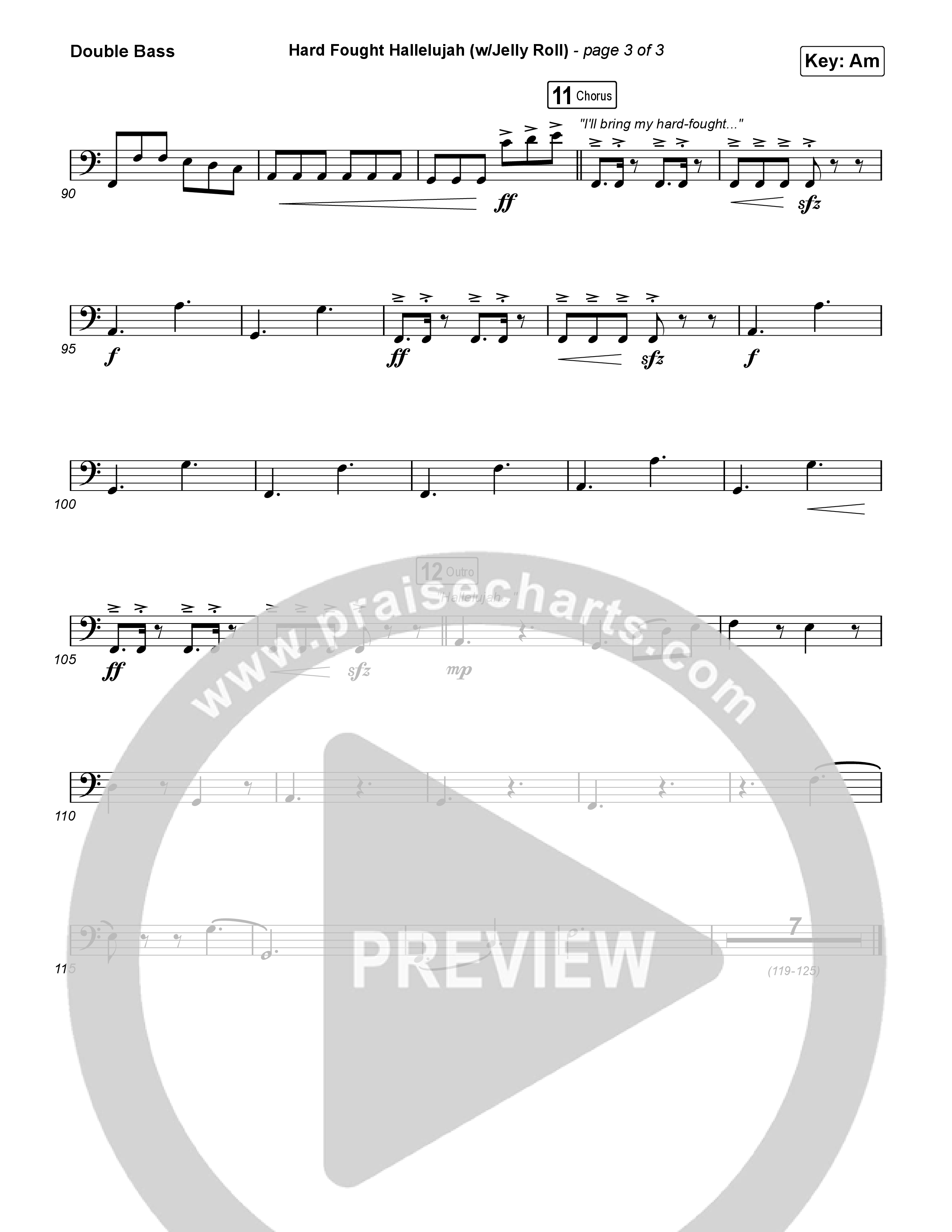 Hard Fought Hallelujah (with Jelly Roll) String Bass (Brandon Lake / Jelly Roll)