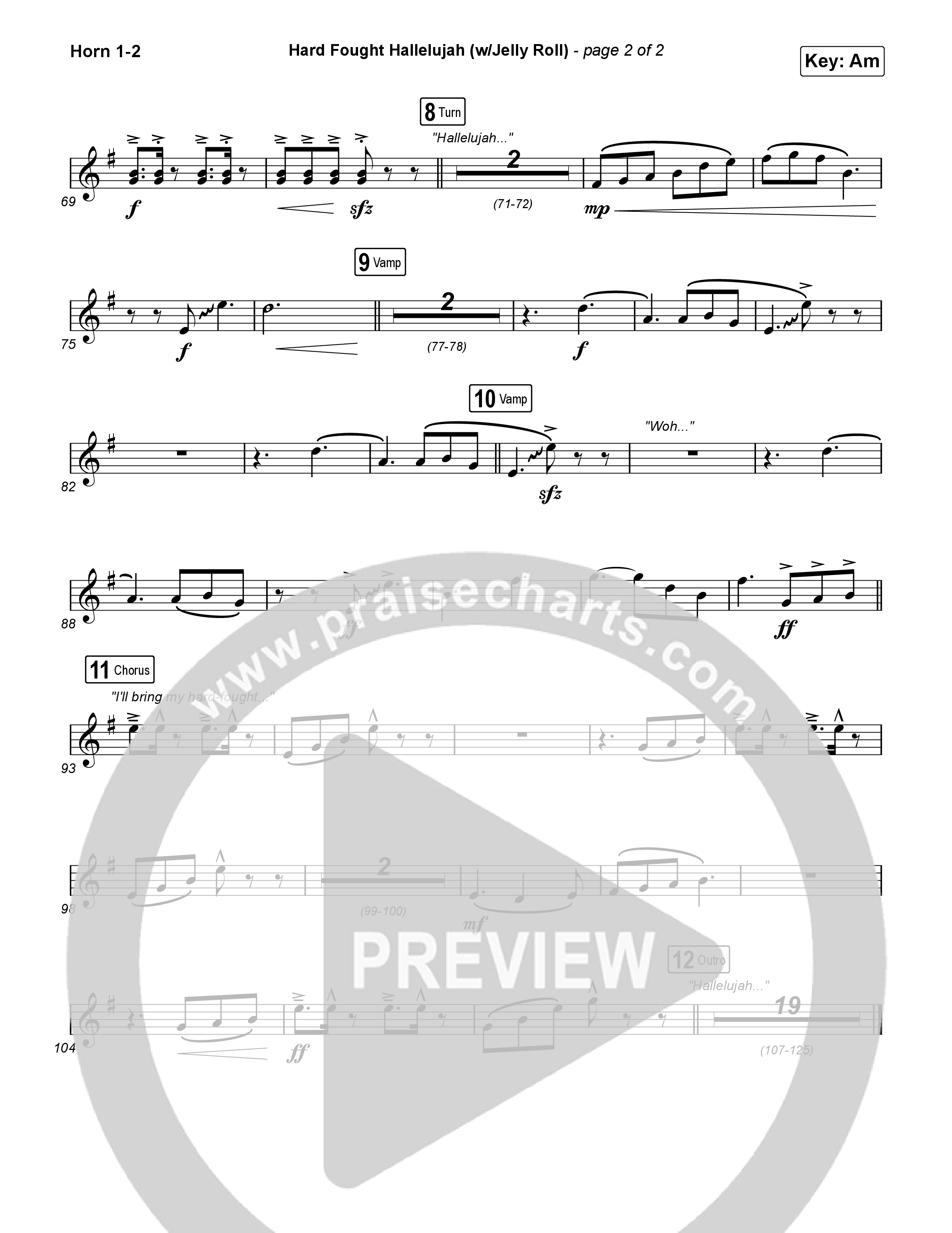 Hard Fought Hallelujah (with Jelly Roll) Brass Pack (Brandon Lake / Jelly Roll)