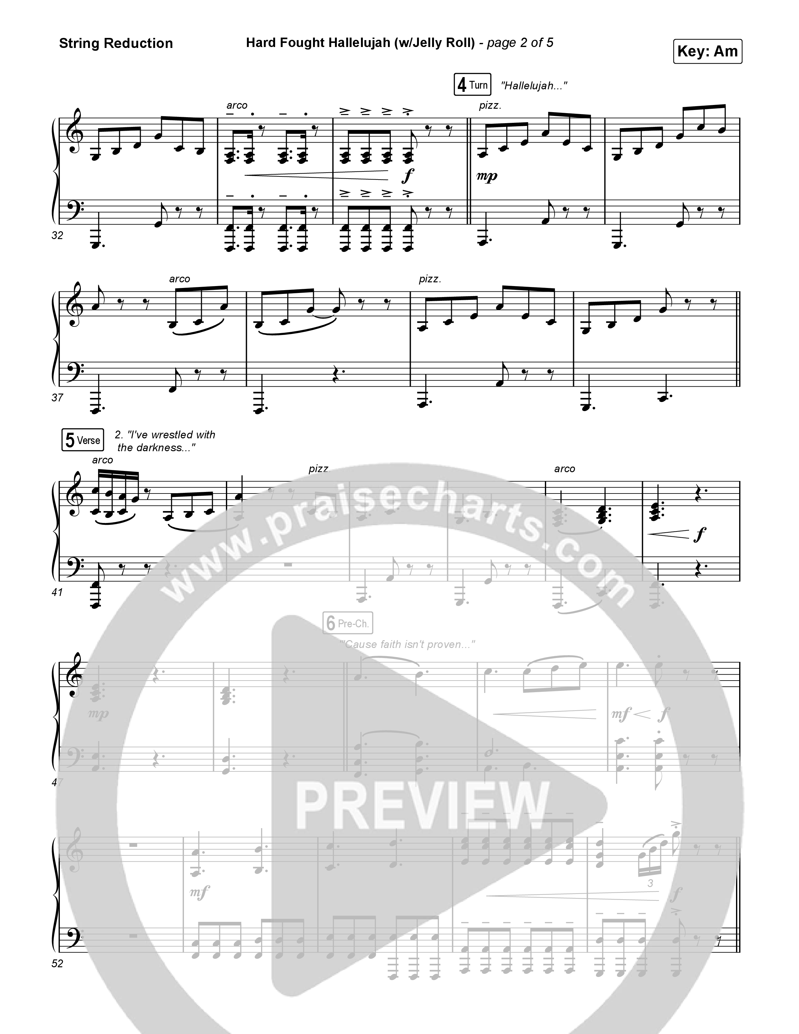 Hard Fought Hallelujah (with Jelly Roll) String Reduction (Brandon Lake / Jelly Roll)